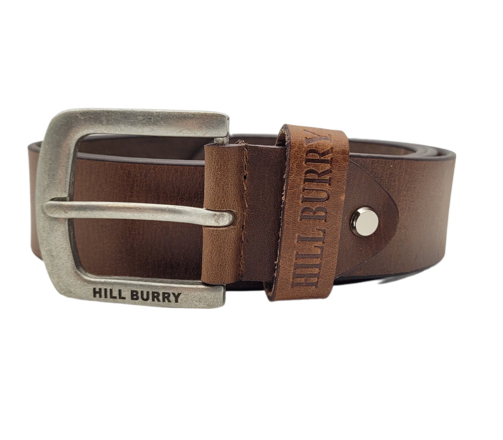 Hill Burry echt Leder Herren Gürtel 115cm (Taille) 40mm breit kürzbar Vollleder braun