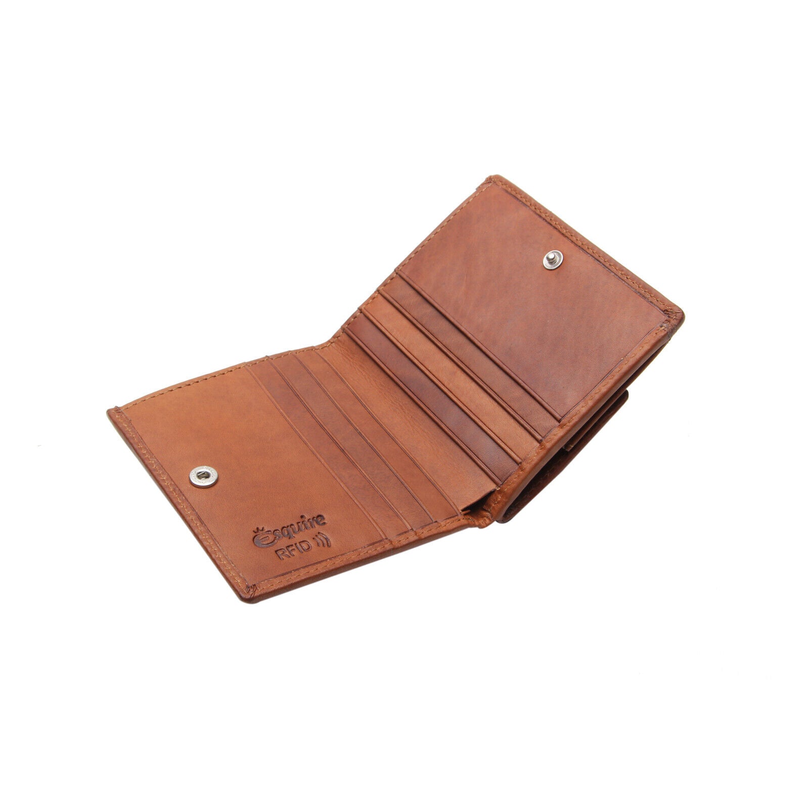 Esquire echt Leder Geldbörse Wiener Schachtel mit RFID Schutz "Dallas" braun
