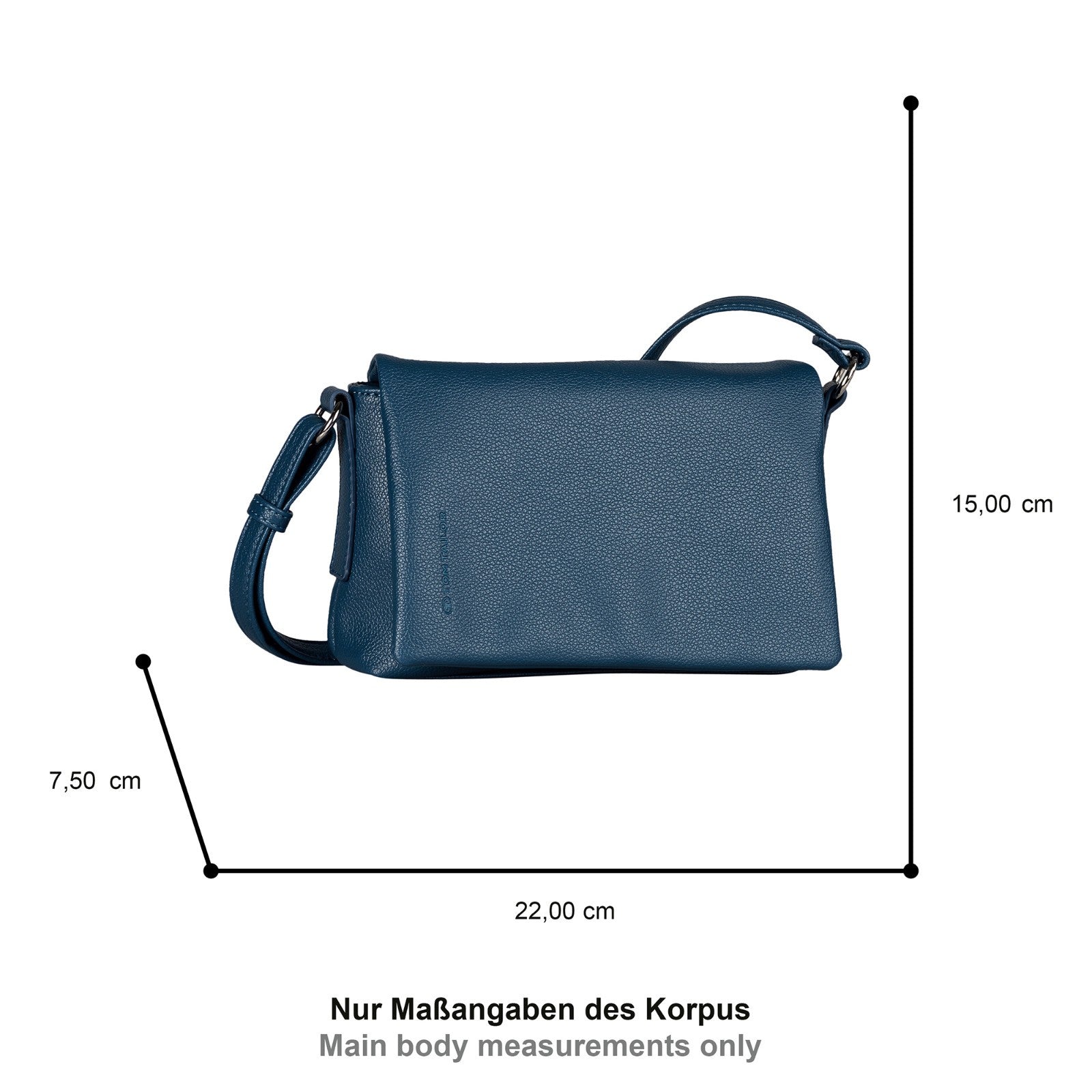 Tom Tailor Lissi Flap Bag S – kleine modische Umhängetasche mit Magnetverschluss blau