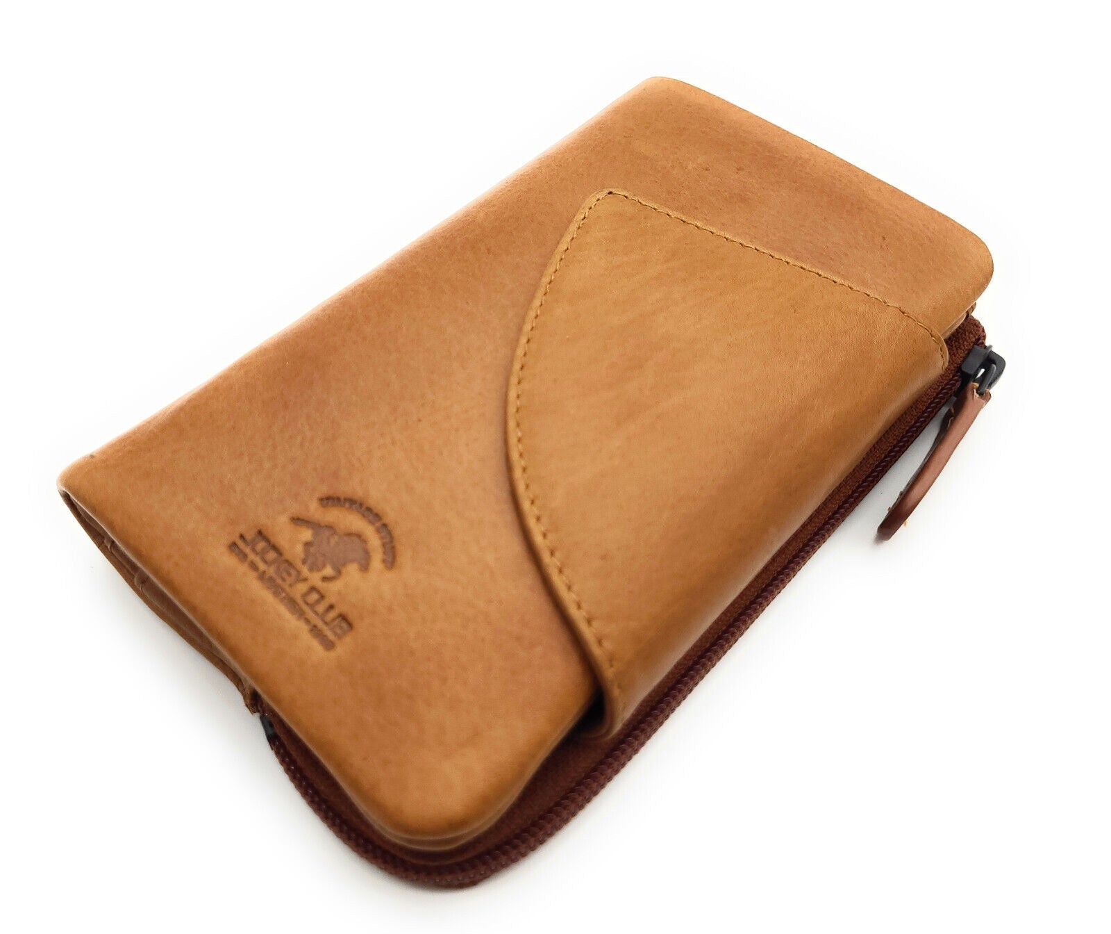 Jockey Club echt Leder Geldbörse Portemonnaie Geldbeutel mit RFID Schutz cognac