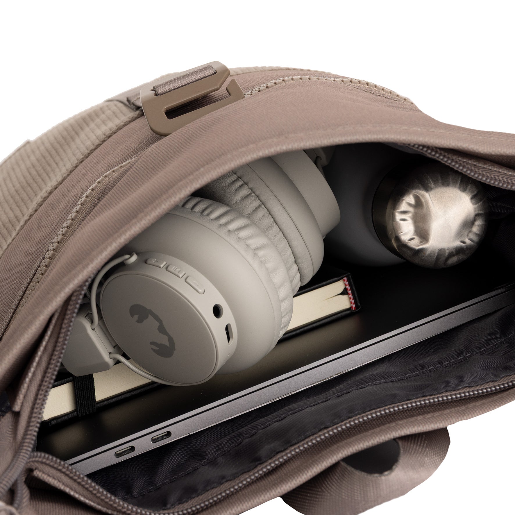 New Rebels Ribbi Roll Up Rolltop City Rucksack Los Angeles Kordoptik taupe