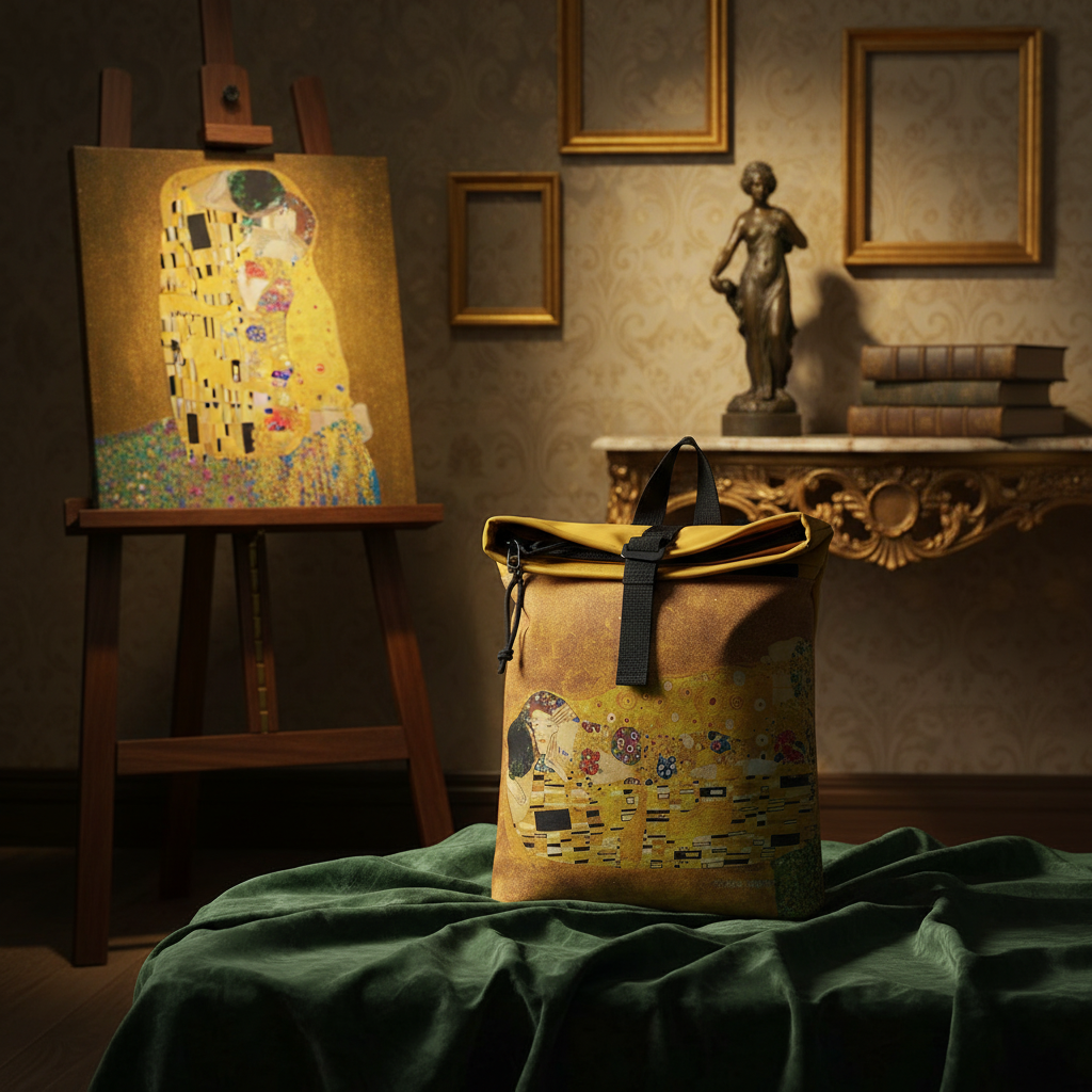 New Rebels Cityrucksack Los Angeles – Kunstvolles Design im Stil von Gustav Klimt, Wasserabweisend & Funktional