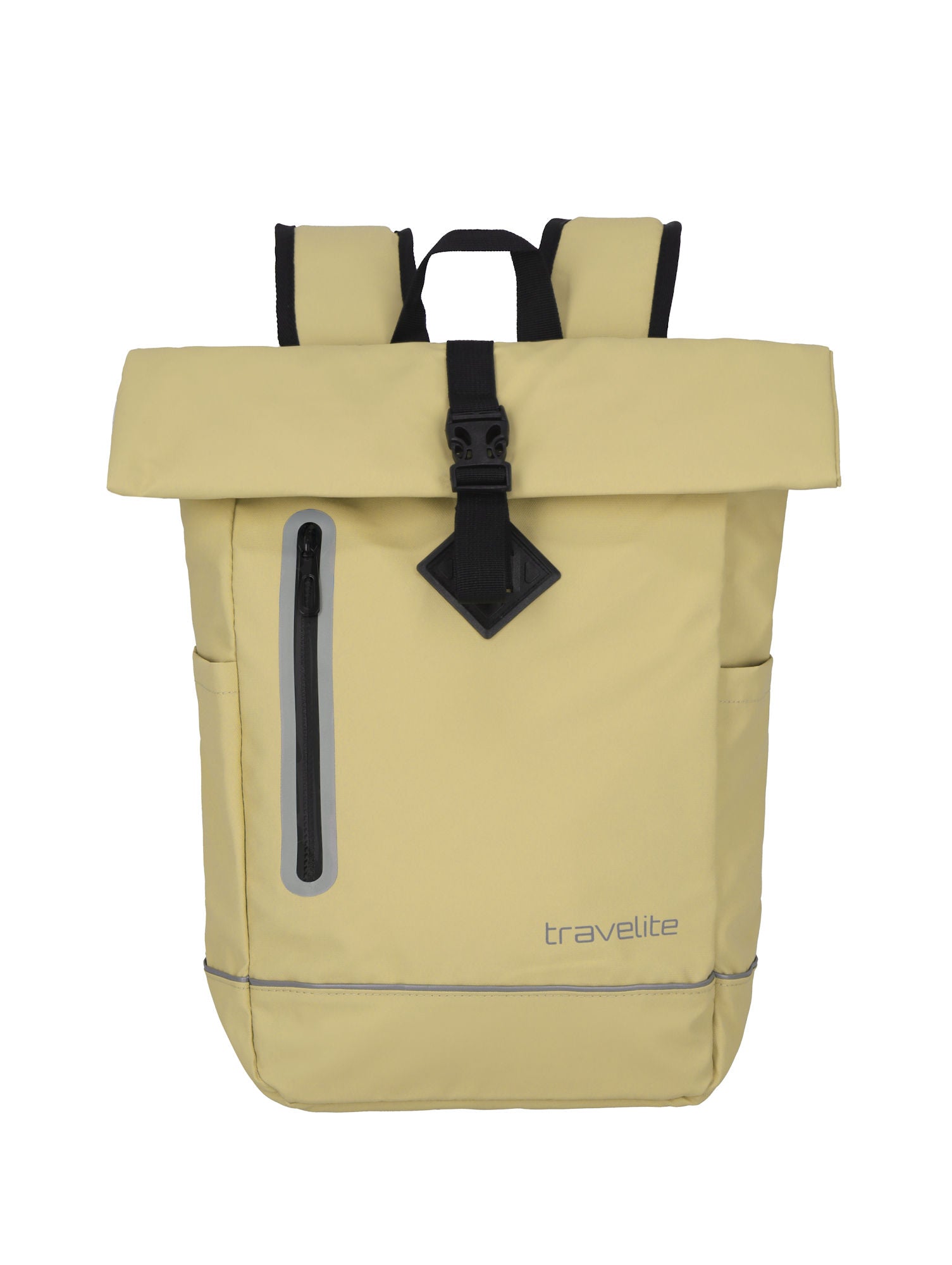 Travelite Rollup Fahrrad Rucksack Kurierrucksack Daypack aus wasserfester Plane mit Reflektoren gelb