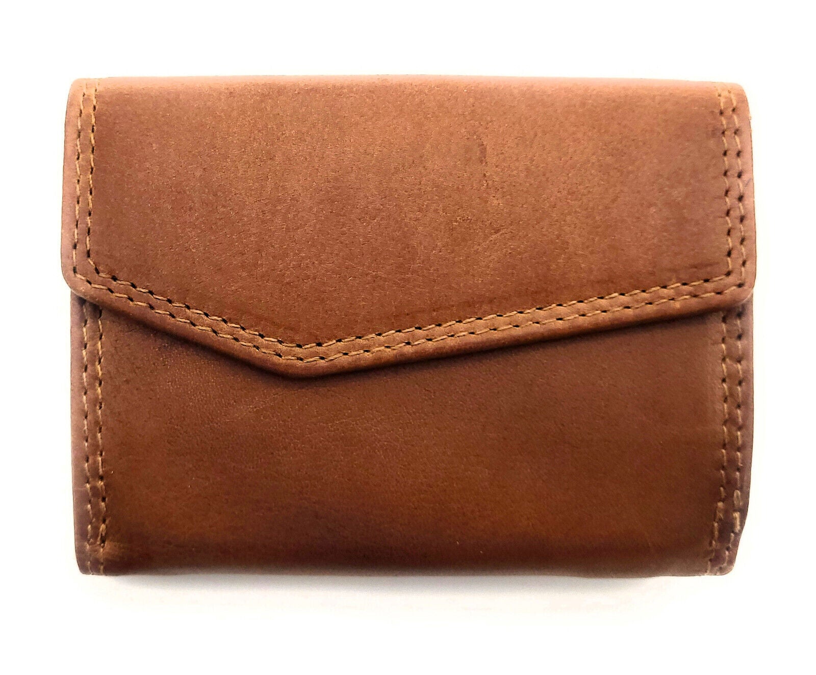 Jockey Club kleine kompakte echt Leder Geldbörse Wendebörse mit RFID Schutz cognac