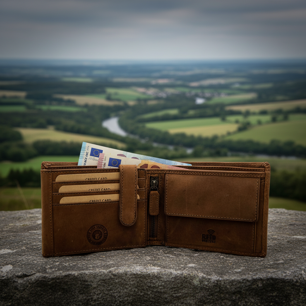 Jockey Club exklusive Geldbörse aus Büffelvollleder – RFID-Schutz, viele Fächer, robust & elegant cognac braun