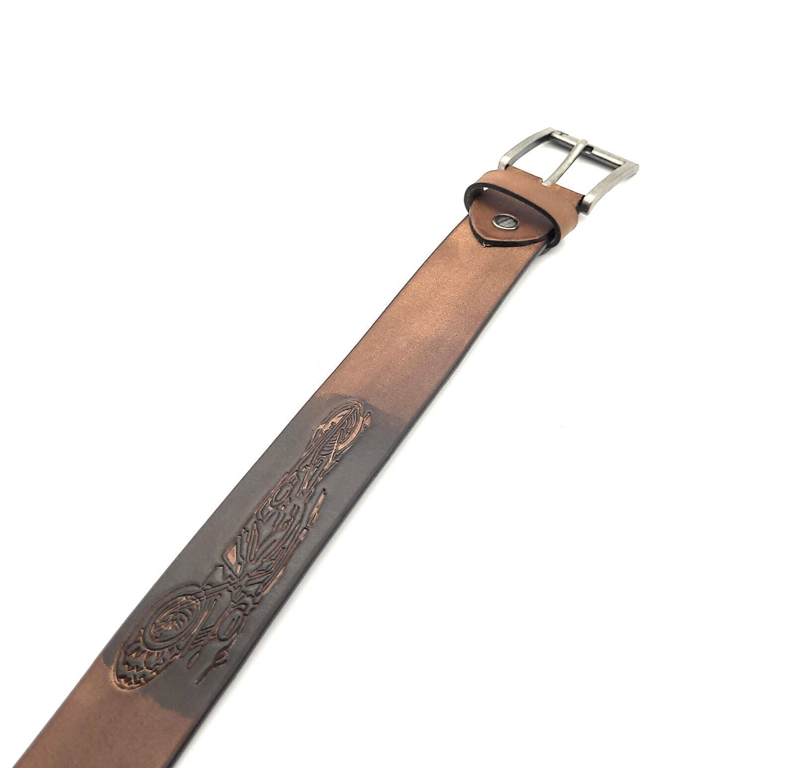 echt Leder Herren Gürtel Ledergürtel Büffelleder Motorrad Bike 95cm braun