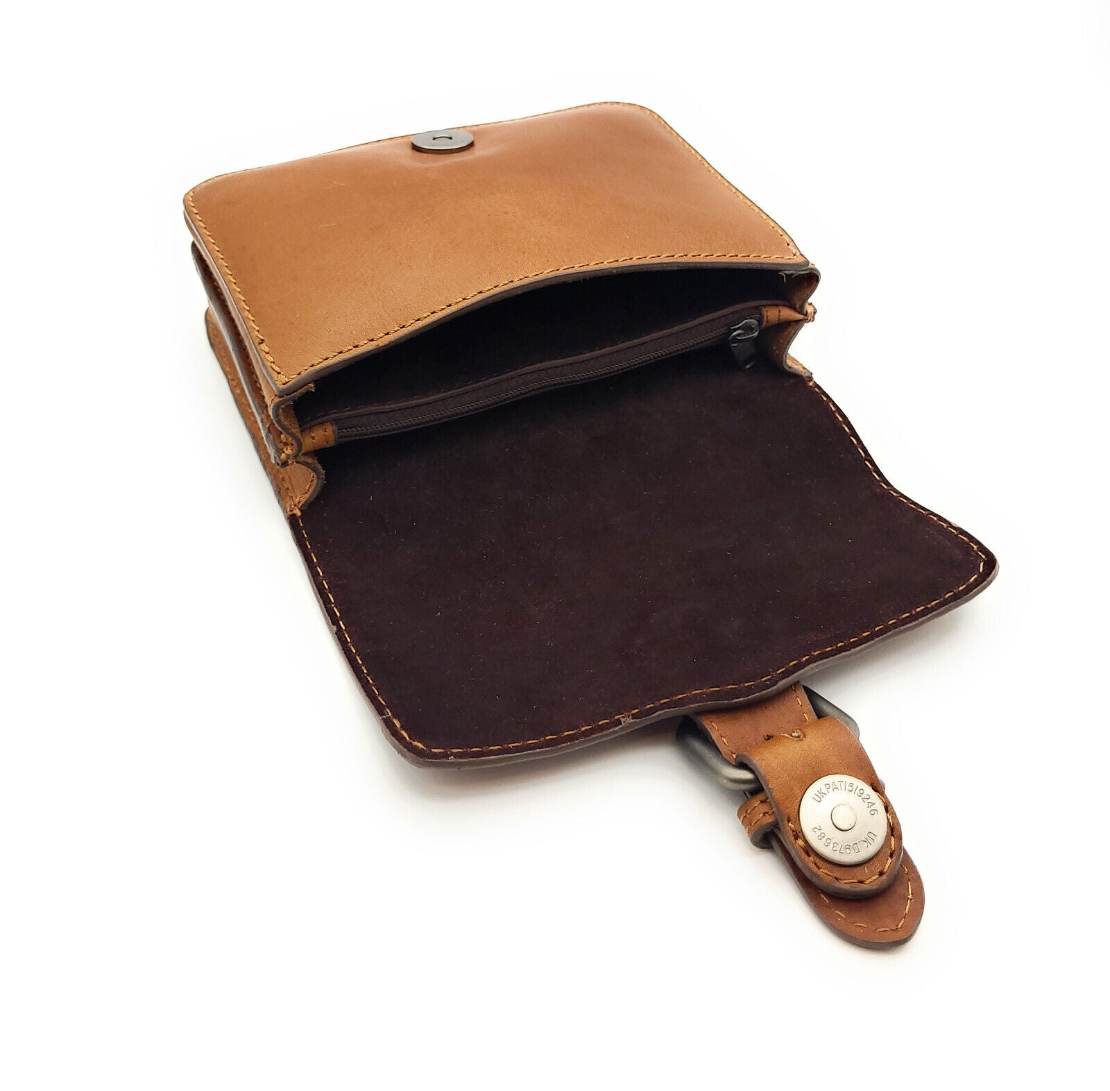 Hill Burry echt Leder Gürteltasche Bikertasche Hüfttasche Bauchtasche Doppelfach braun