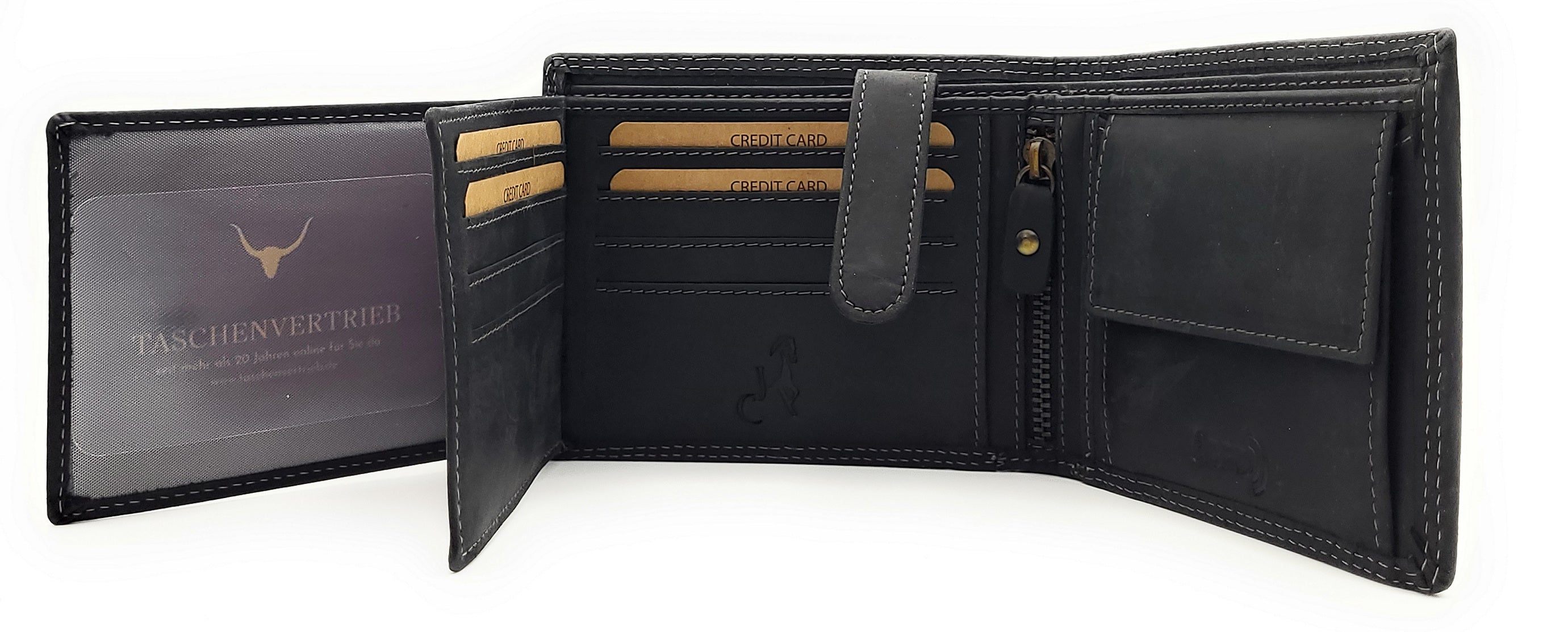 Jockey Club Basic echt Leder Geldbörse Portemonnaie Totenkopf Skull mit RFID NFC Schutz