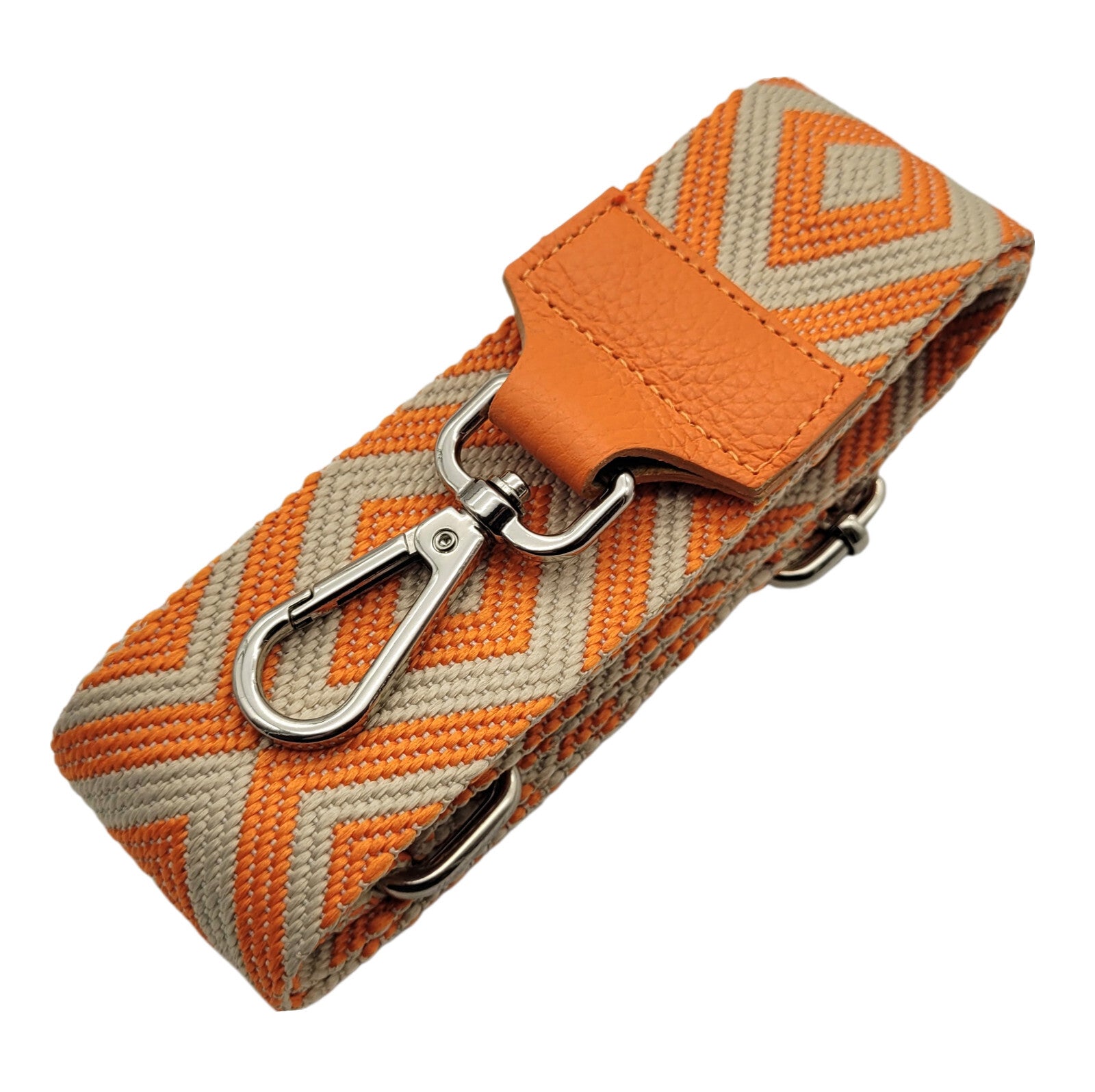 Ersatz Taschengurt Schultergurt Tragegurt Schulterriemen 5cm orange beige Echtleder Enden
