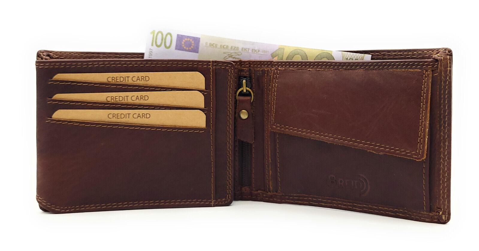 Jockey Club Basic echt Leder Geldbörse Portemonnaie Geldbeutel RFID Schutz braun