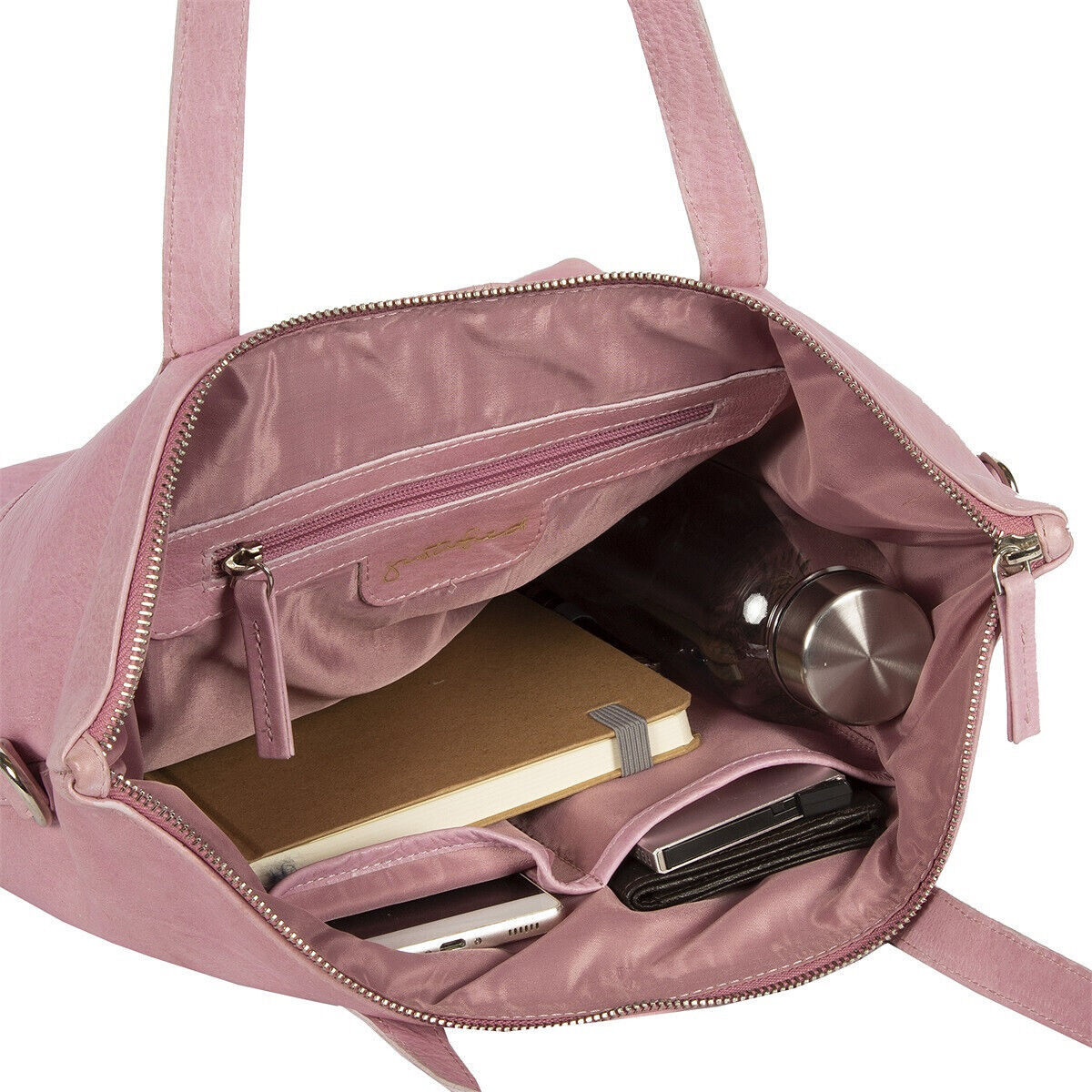 großer echt Leder Damen Shopper Handtasche Schultertasche Penelope schwarz