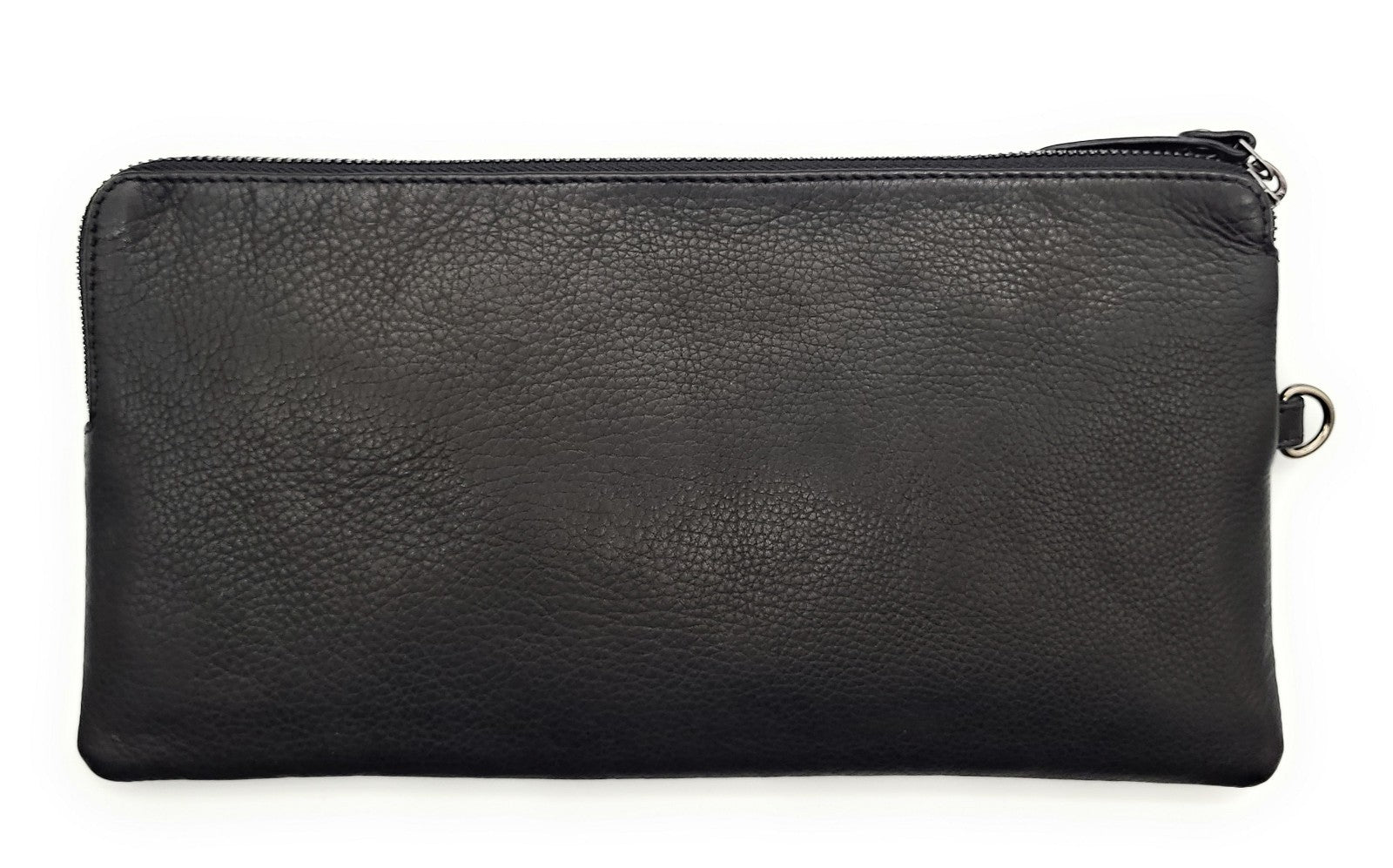 Geldtasche Banktasche Echtleder Komfortgröße 30x15cm mit Metallreißverschluss und Handschlaufe