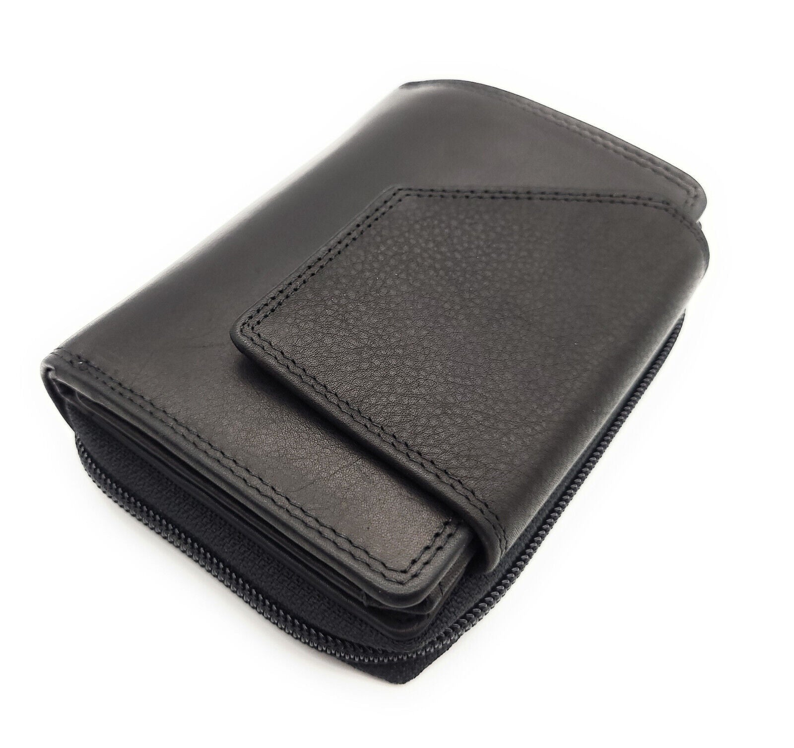 Jockey Club echt Leder Damen Geldbörse Portemonnaie Geldbeutel viele Fächer schwarz