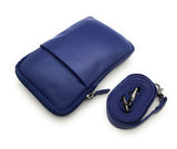 Jockey Club kleine echt Leder Smartphonetasche Umhängetasche Crossbag blau