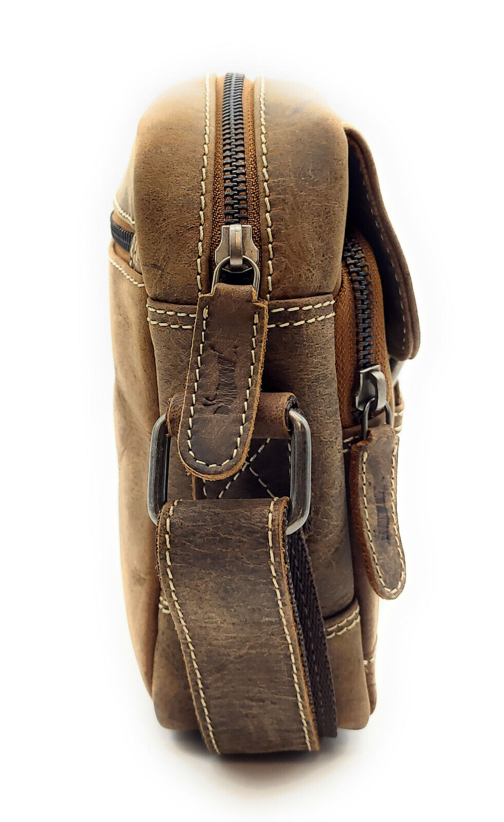 Ven Tomy kleine Umhängetasche Schultertasche Handtasche aus Büffelleder im vintage Look braun