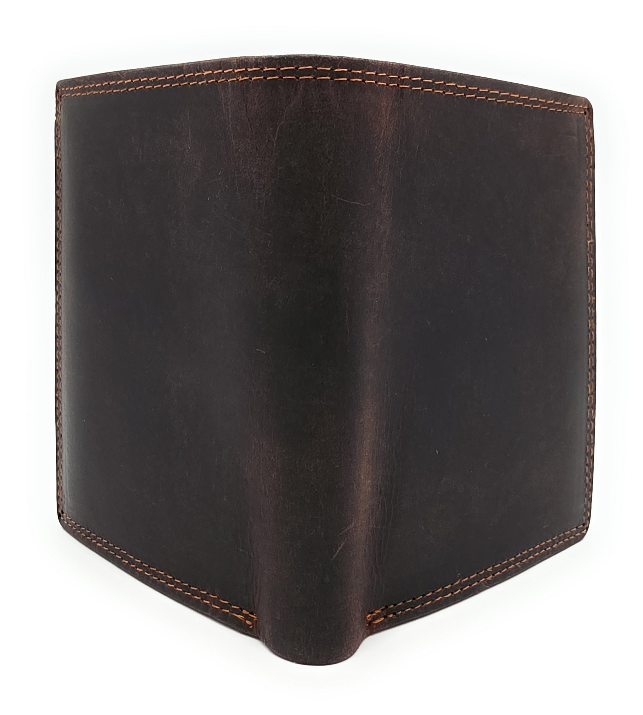 Lemasi robustes Hunterleder Portemonnaie Geldbörse RFID Blocker 19 Fächer Unisex dunkelbraun