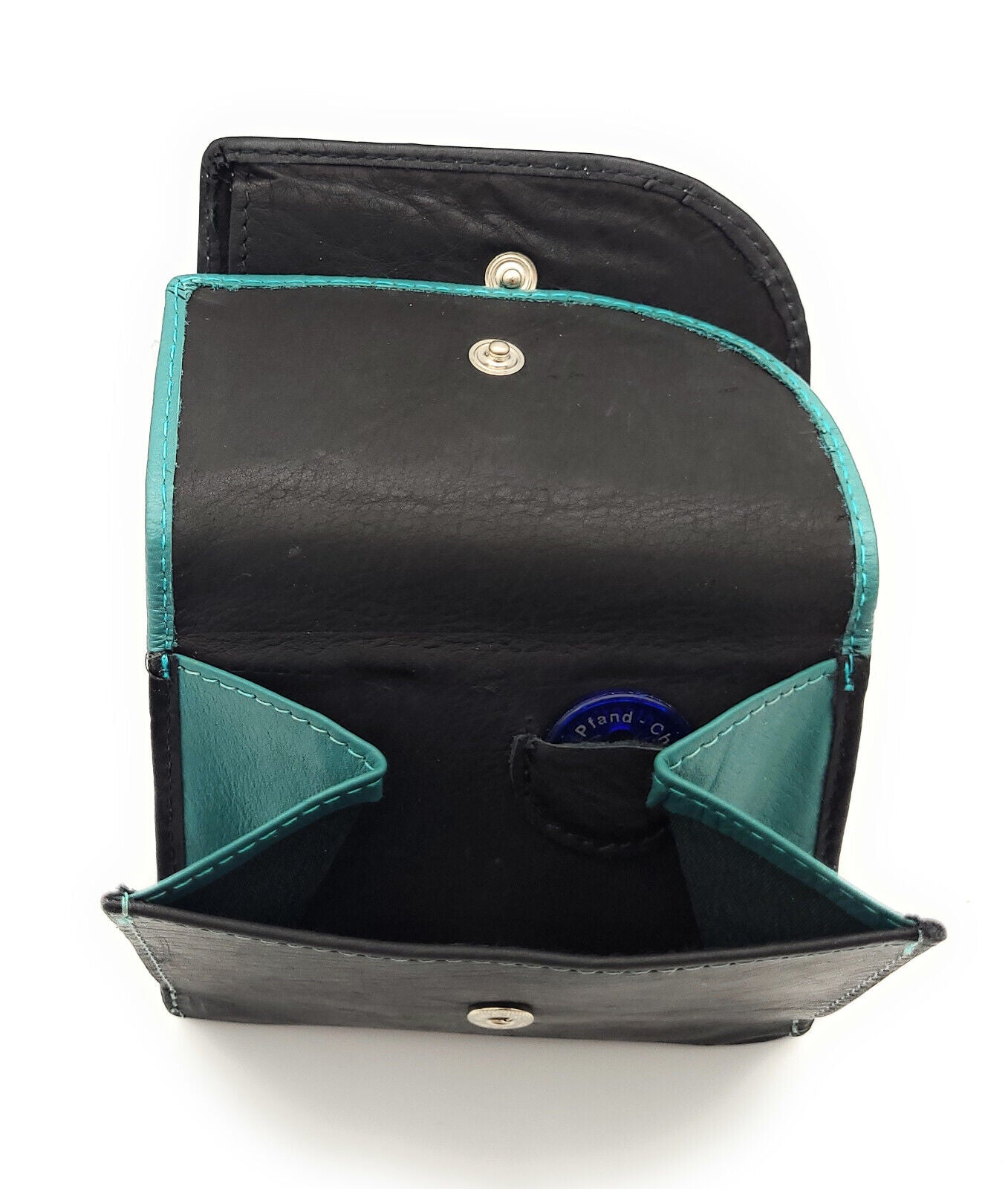 Jockey Club kleine echt Leder Geldbörse Portemonnaie Wickelbörse schwarz blau