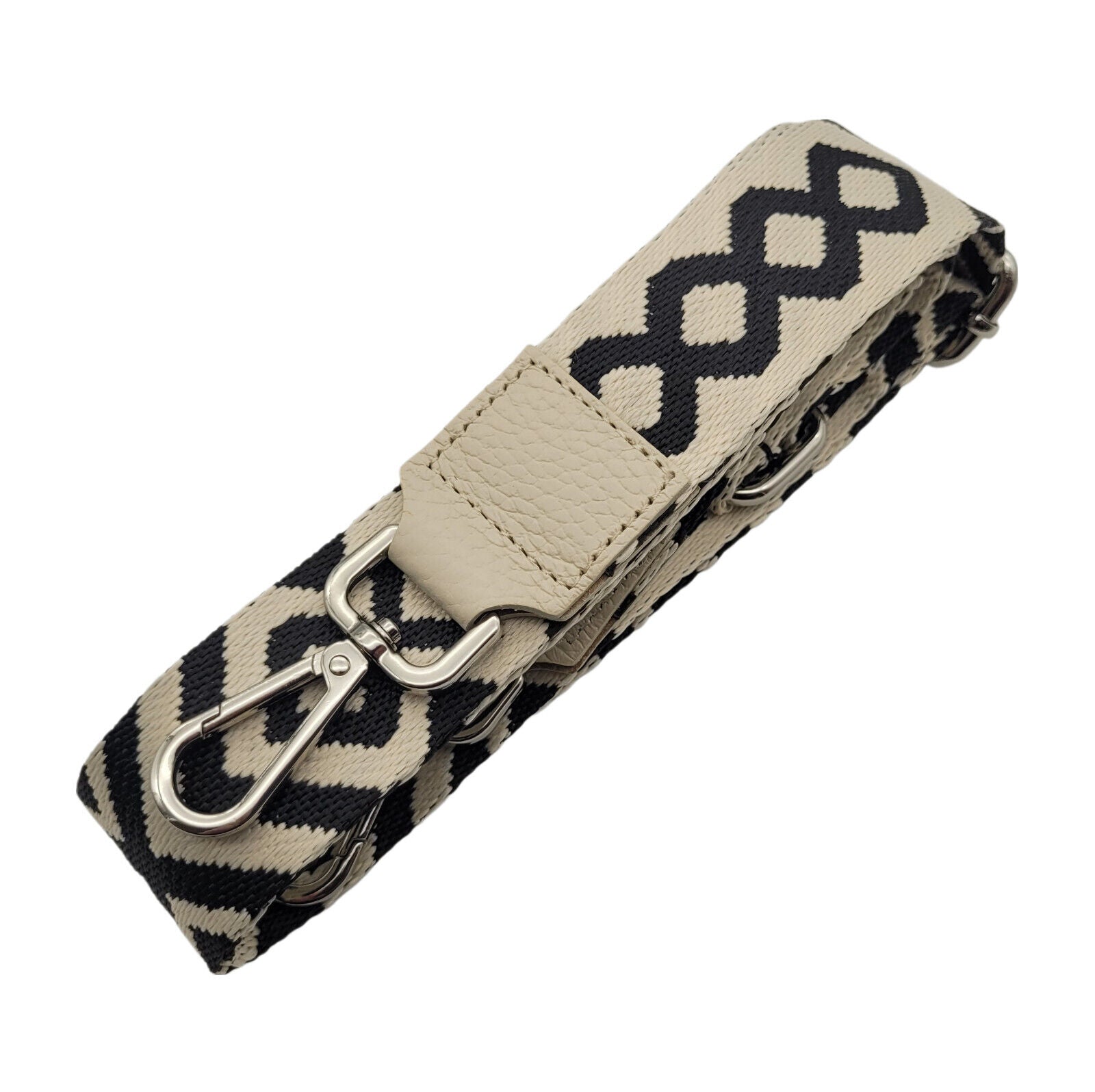 Ersatz Taschengurt Schultergurt Tragegurt Schulterriemen 4cm made in Italy schwarz beige