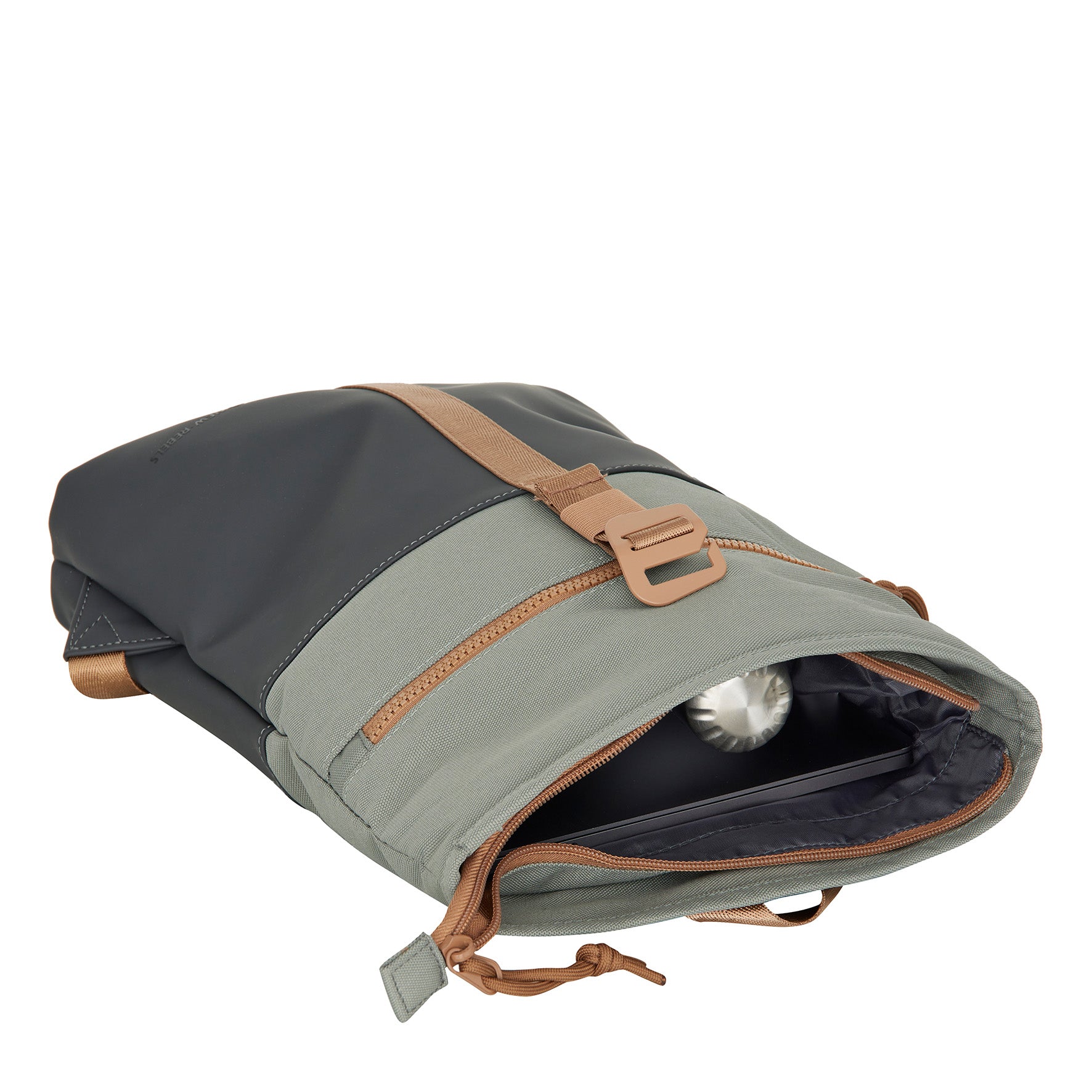 New Rebels Ferron Roll Up Rolltop City Rucksack Los Angeles wasserabweisend Anthrazit Kupfer