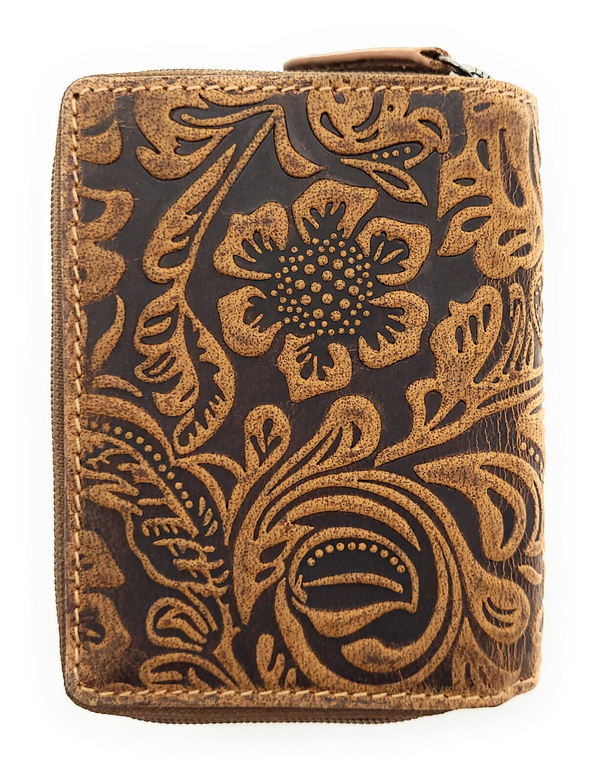 Jockey Club kleine echt Leder Damen Geldbörse Portemonnaie mit RFID Schutz Liane cognac braun