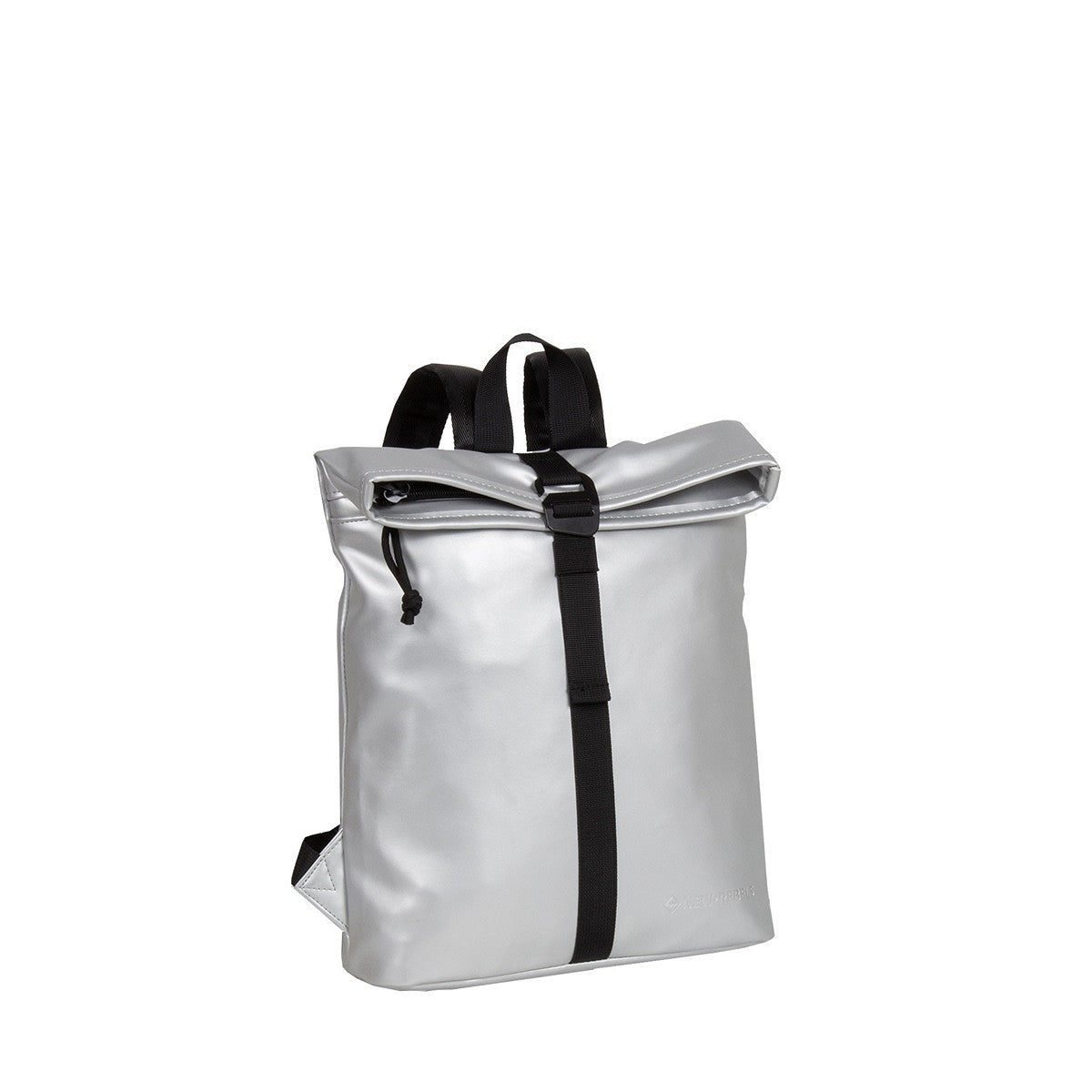 New Rebels Mart Roll Up Rolltop City Rucksack Los Angeles wasserabweisend metallic silver silber