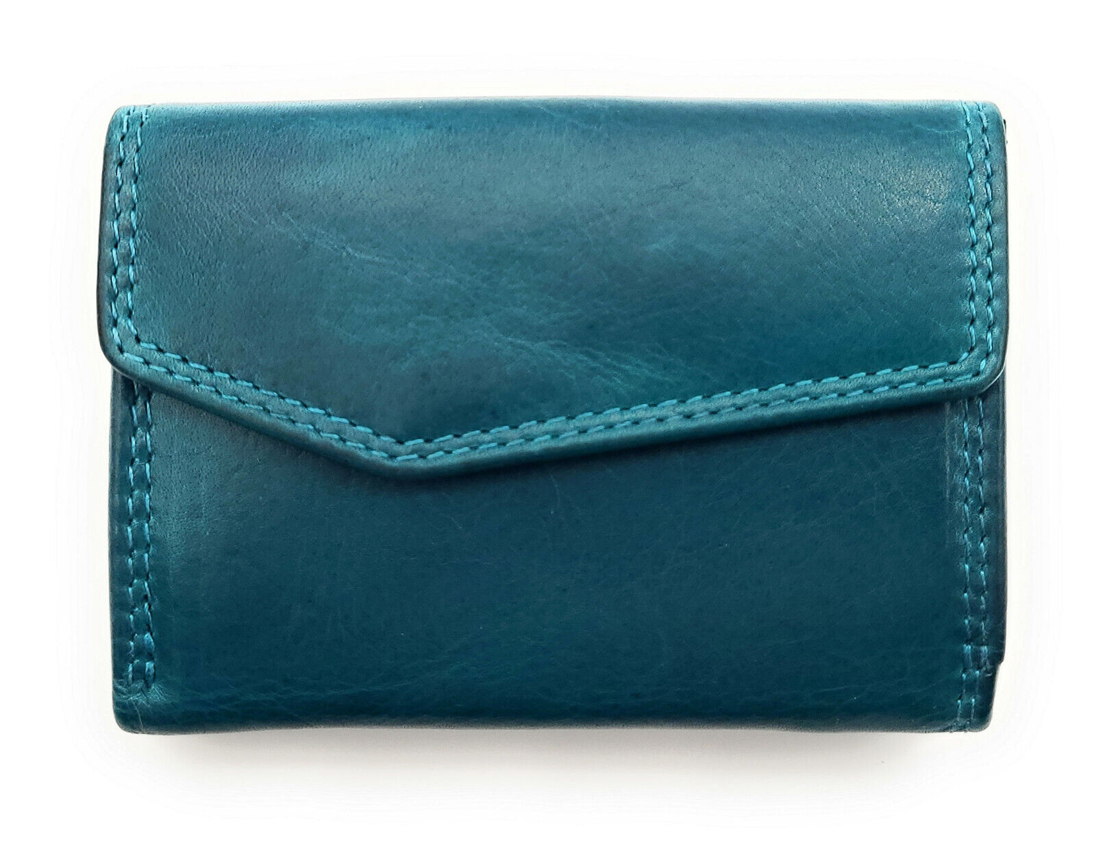 Jockey Club kleine kompakte echt Leder Geldbörse Wendebörse mit RFID Schutz petrol