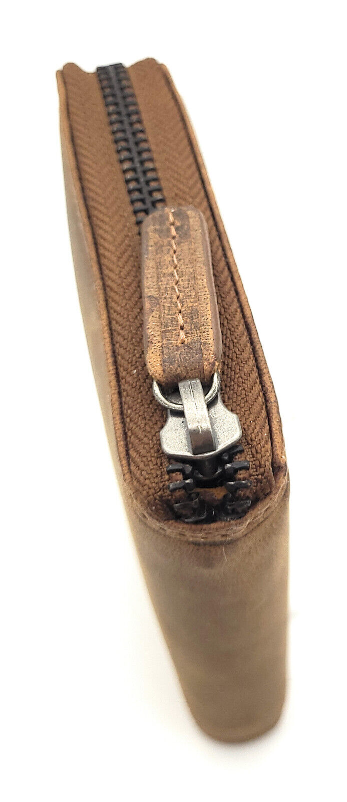 Jockey Club echt Leder Reißverschluss-Geldbörse Portemonnaie mit RFID Schutz braun