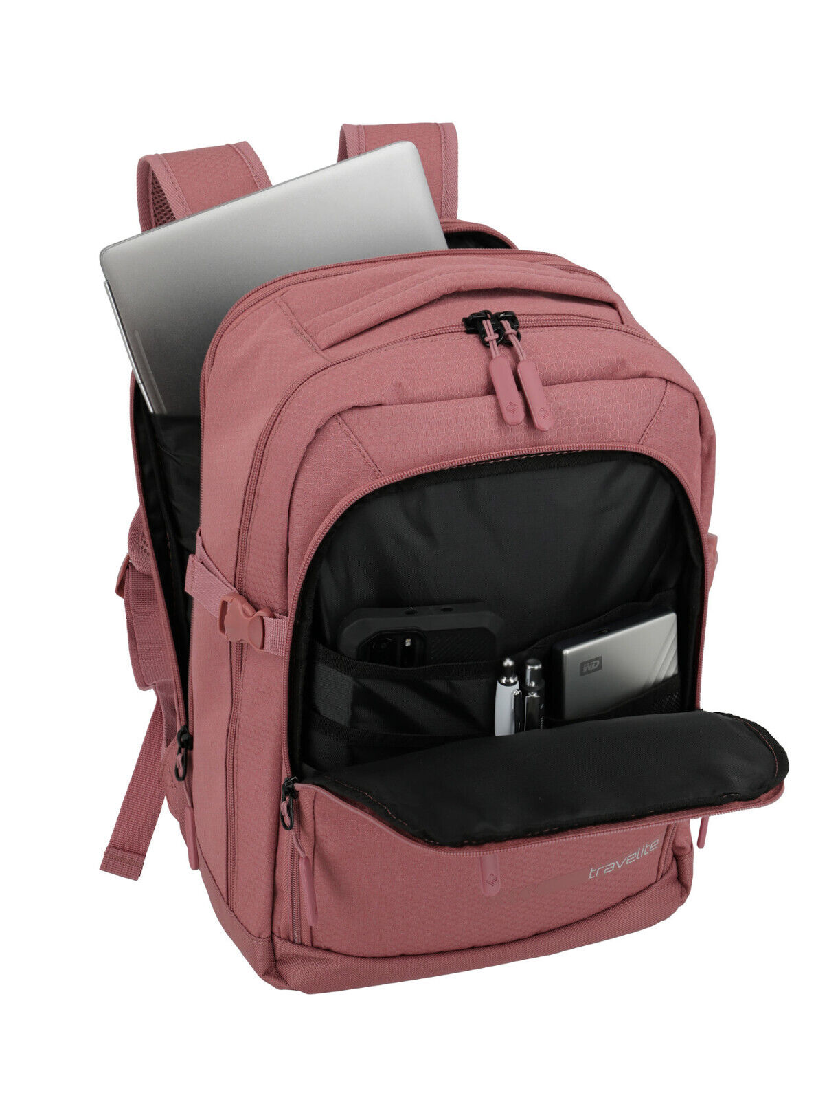 Travelite Reise Rucksack Daypack Cabin Size Bordgepäck 13" Laptopfach auch für Billigflieger rosé
