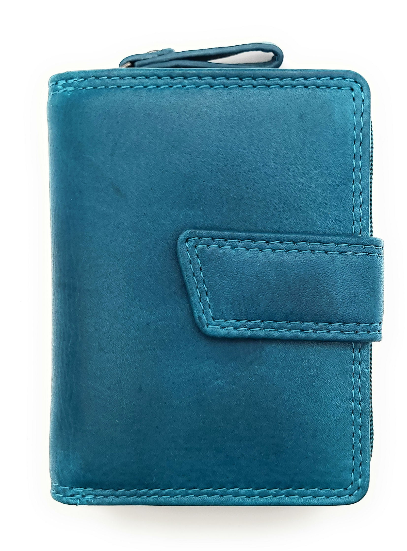 Jockey Club kleine echt Leder Geldbörse Portemonnaie Geldbeutel mit RFID Schutz petrol