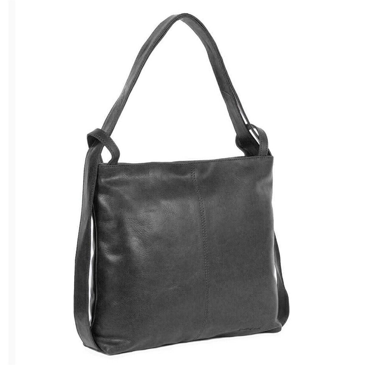 Schultertasche Tasche Schwarz Leder Shopper Justified Bags Großer
