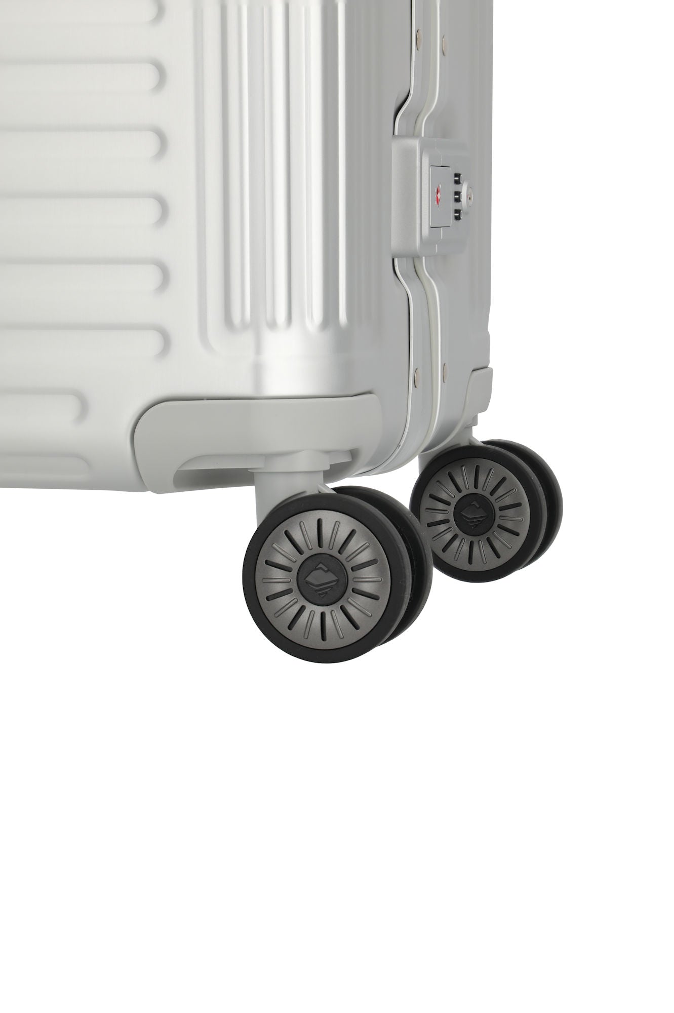 Travelite Next Trolley L – Aluminium Koffer 100 L, TSA, 4 Rollen, variable Packplatte