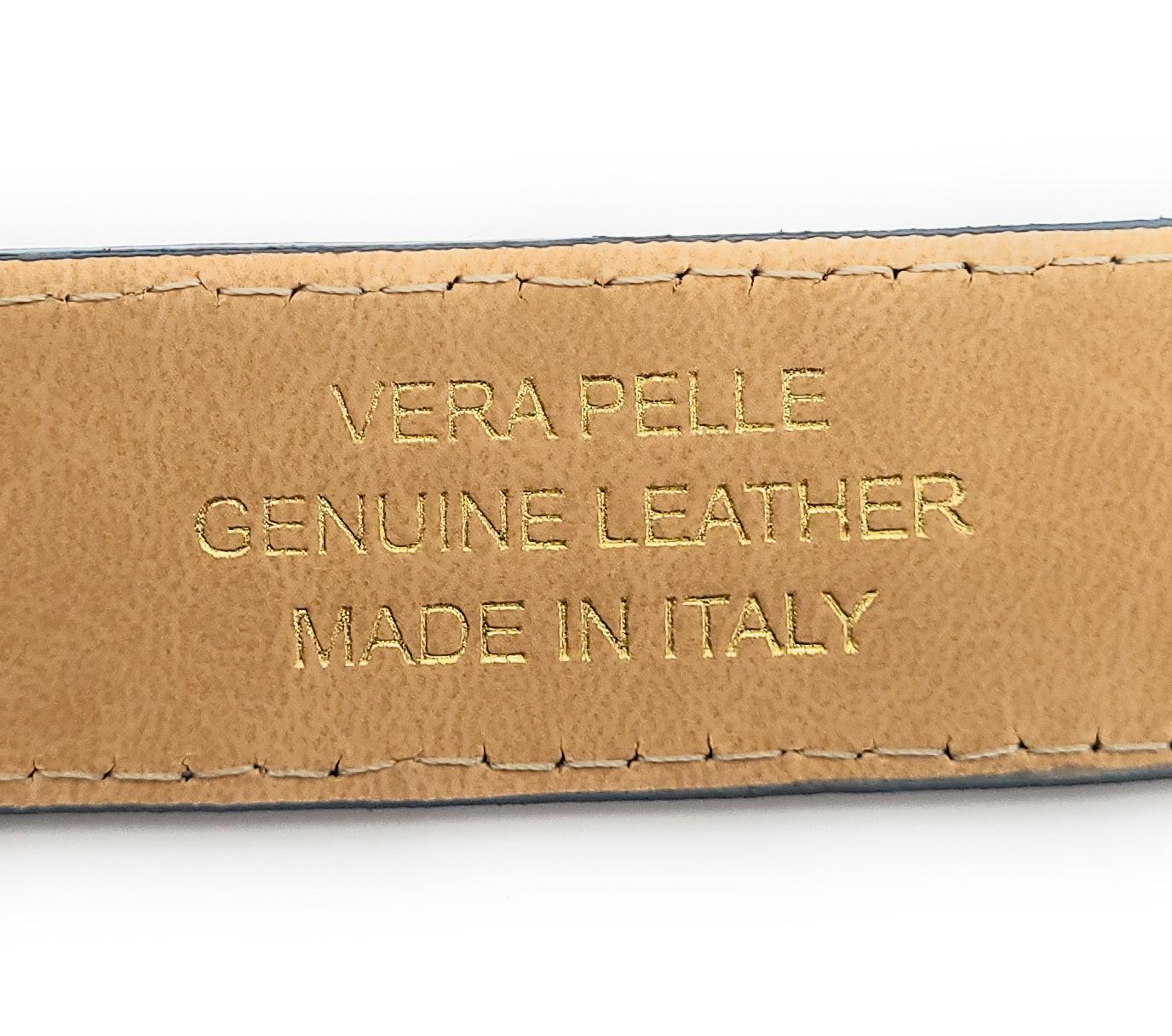 Echtleder Gürtel Made in Italy 5-Loch kürzbar ca. 30mm Metallschließe jeans blau