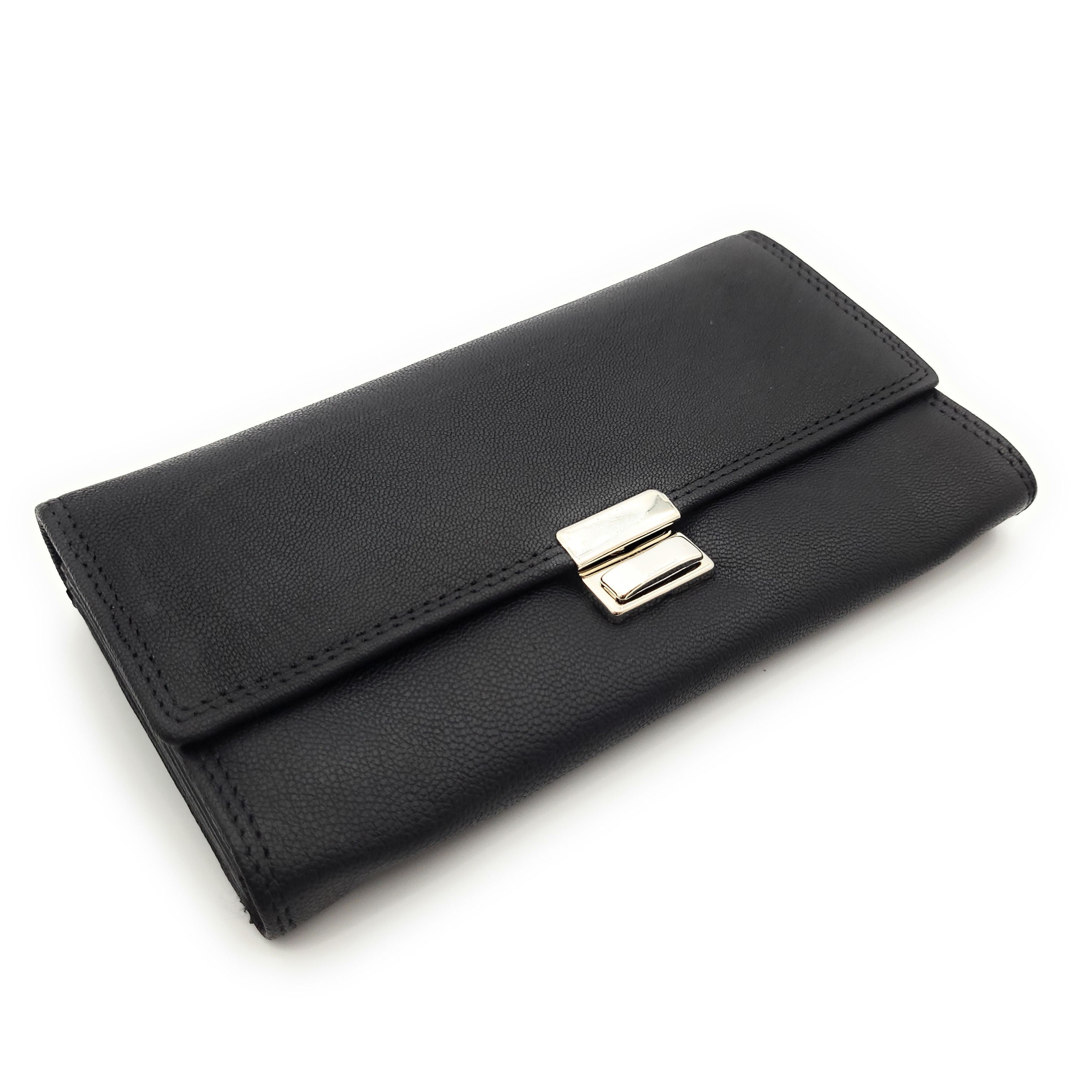 Lemasi Echtleder Kellnerbörse Schwarz – Professionelle Servicebörse aus Rindleder mit 5 Scheinfächern, Münzfach, Karten- & Reißverschlussfach