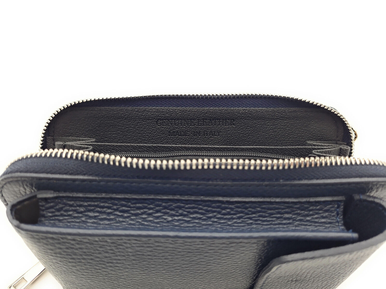 echt Leder Handybörse Smartphonetasche Geldbörse Umhängetasche made in Italy navy blau
