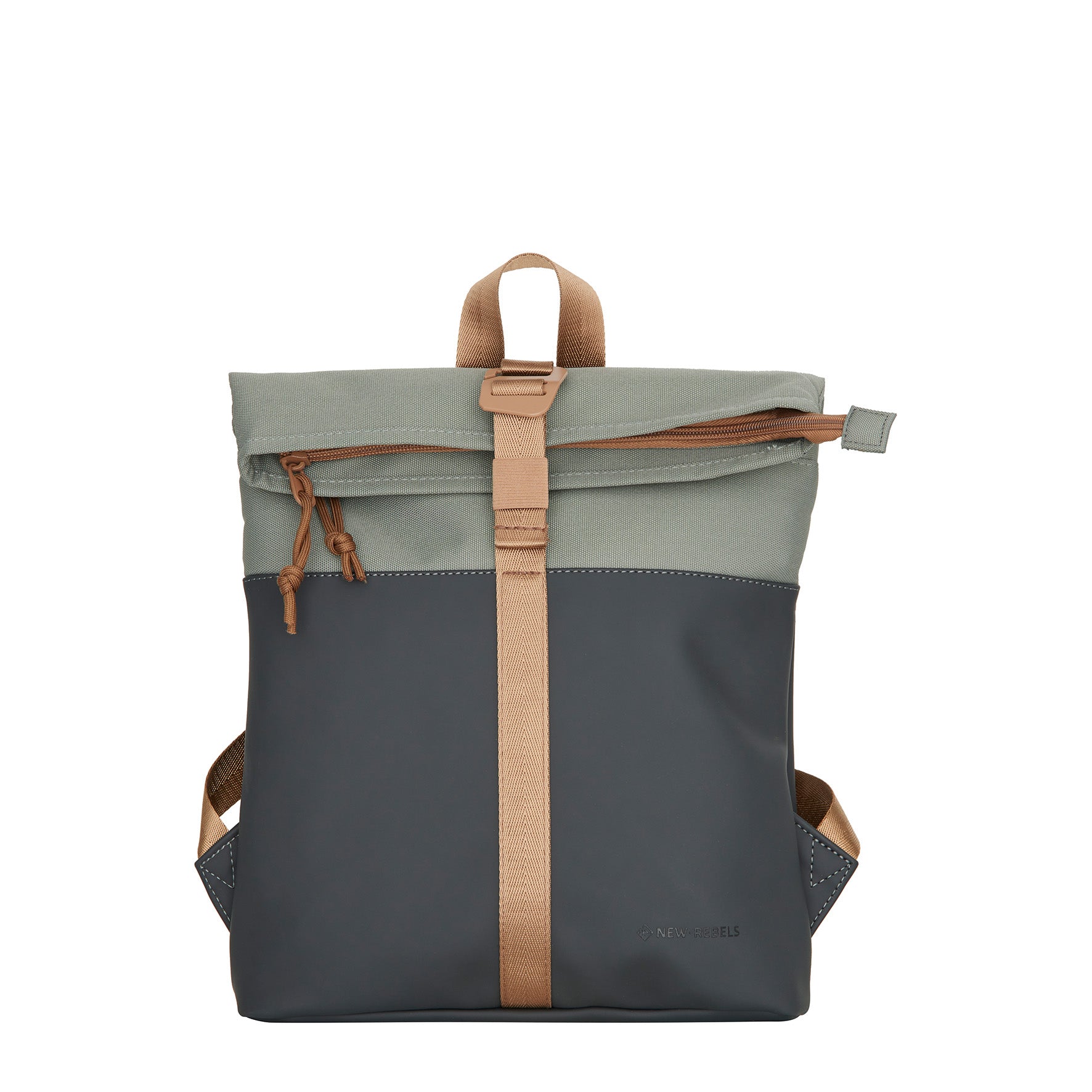 New Rebels Ferron Roll Up Rolltop City Rucksack Los Angeles wasserabweisend Anthrazit Kupfer
