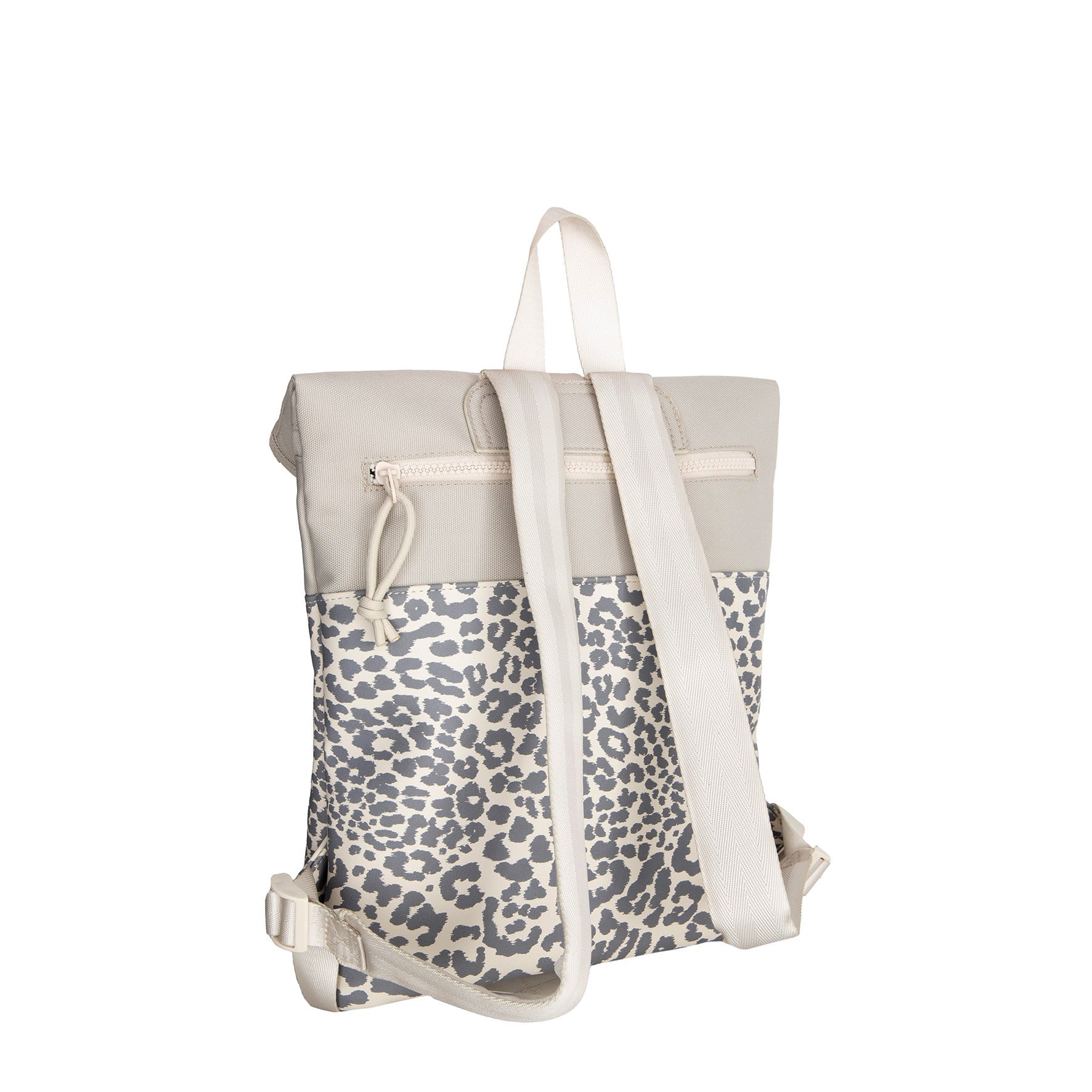 New Rebels Urban Roll Up Rolltop City Rucksack Los Angeles wasserabweisend Leopard beige
