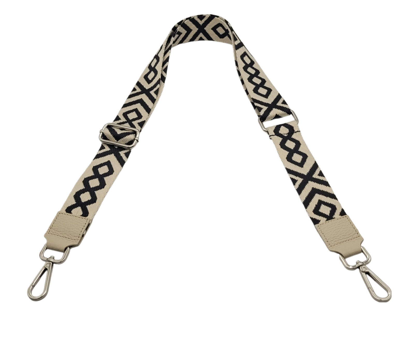 Ersatz Taschengurt Schultergurt Tragegurt Schulterriemen 4cm made in Italy schwarz beige