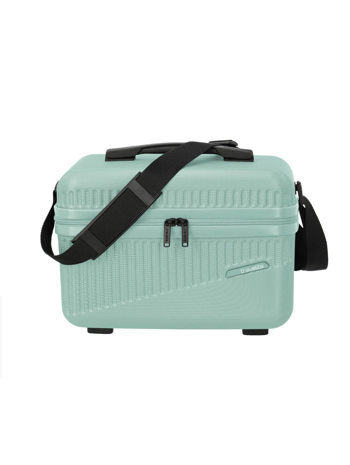 Travelite Bali Beautycase – Kosmetikkoffer 36 cm | 17 l | Hartschale mit Trolley-Aufsteckung & Schultergurt mintgrün