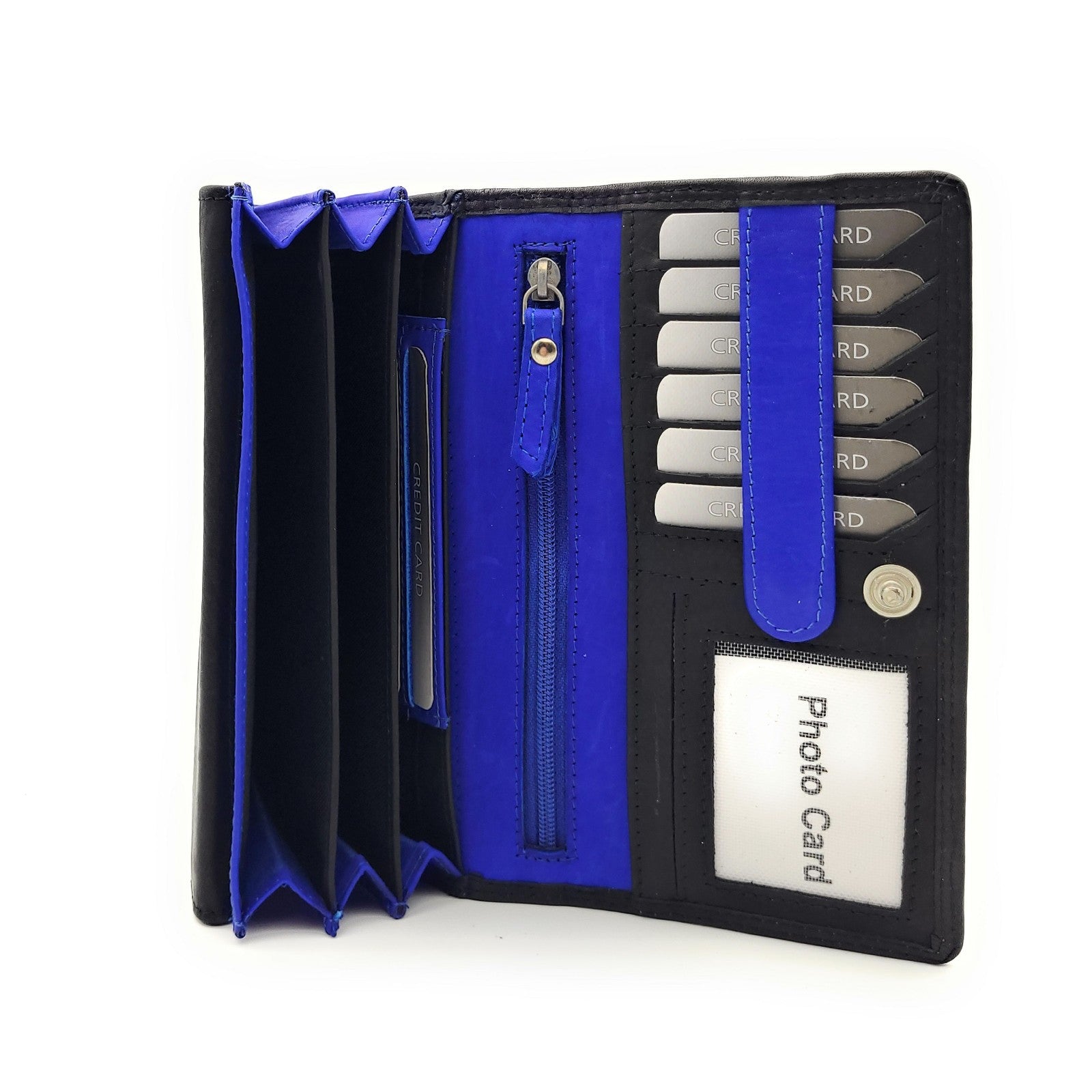 Jockey Club echt Leder Damen Geldbörse Portemonnaie mit RFID Schutz royal blau