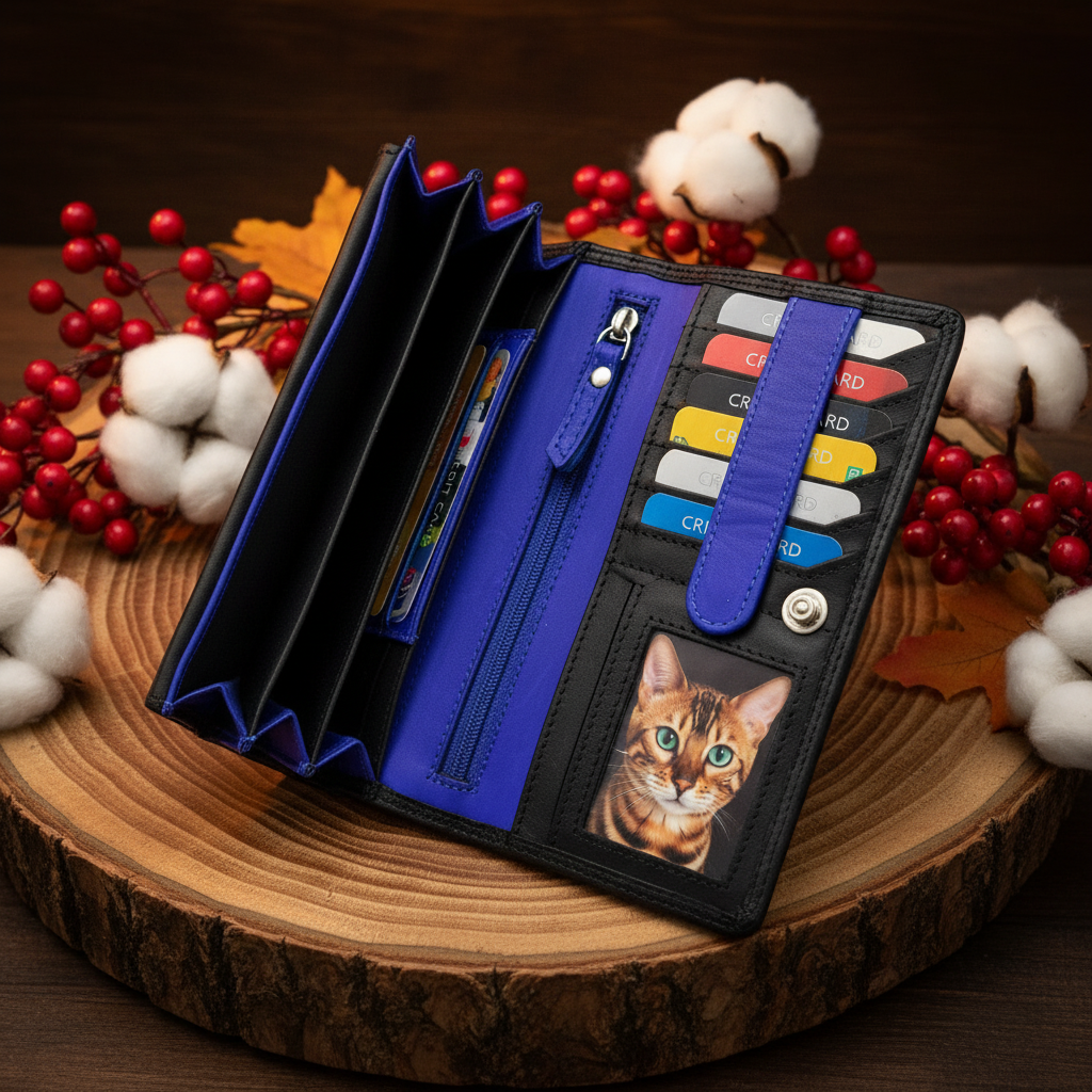 Jockey Club echt Leder Damen Geldbörse Portemonnaie mit RFID Schutz royal blau