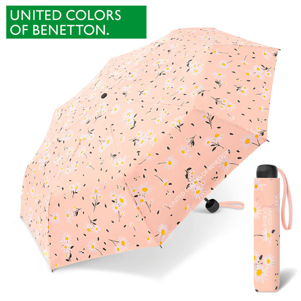 United Colors of Benetton Regenschirm Taschenschirm pink salt Gänseblümchen