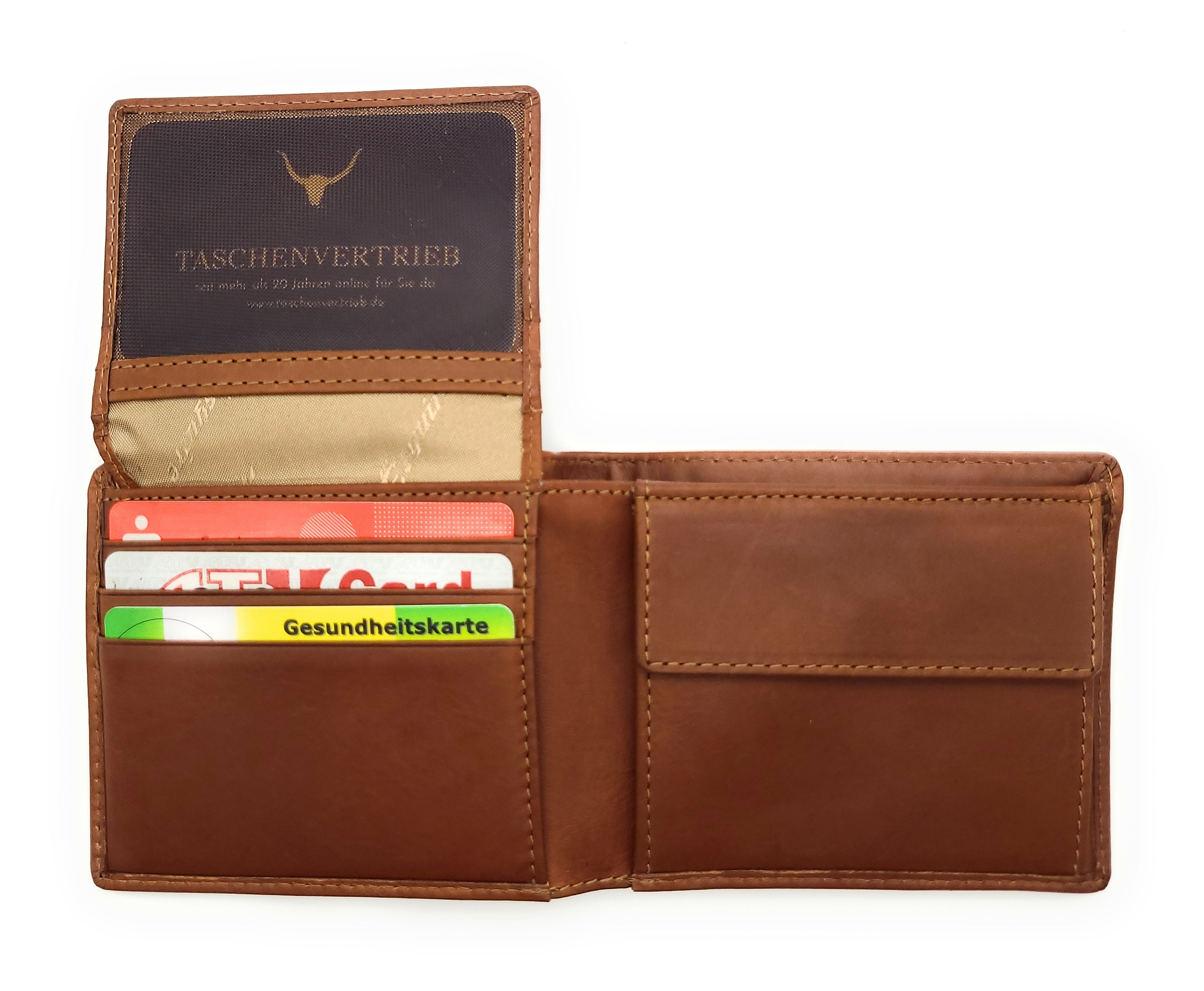 Esquire kompakte echt Leder Geldbörse Portemonnaie mit RFID Schutz "Dallas" braun