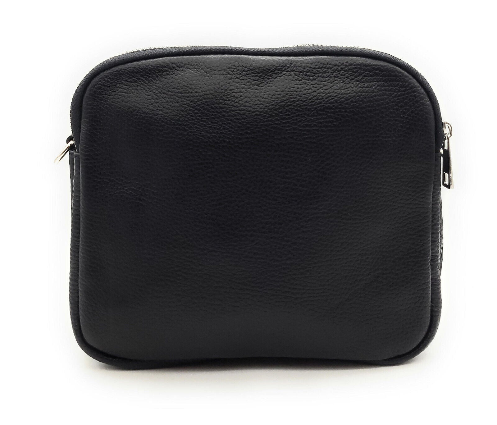 Elegante schwarze Echtleder-Handtasche für Damen – Made in Italy | Kleine Umhängetasche mit Schultergurt & Tragehenkel – zeitloses Design & hochwertige Verarbeitung