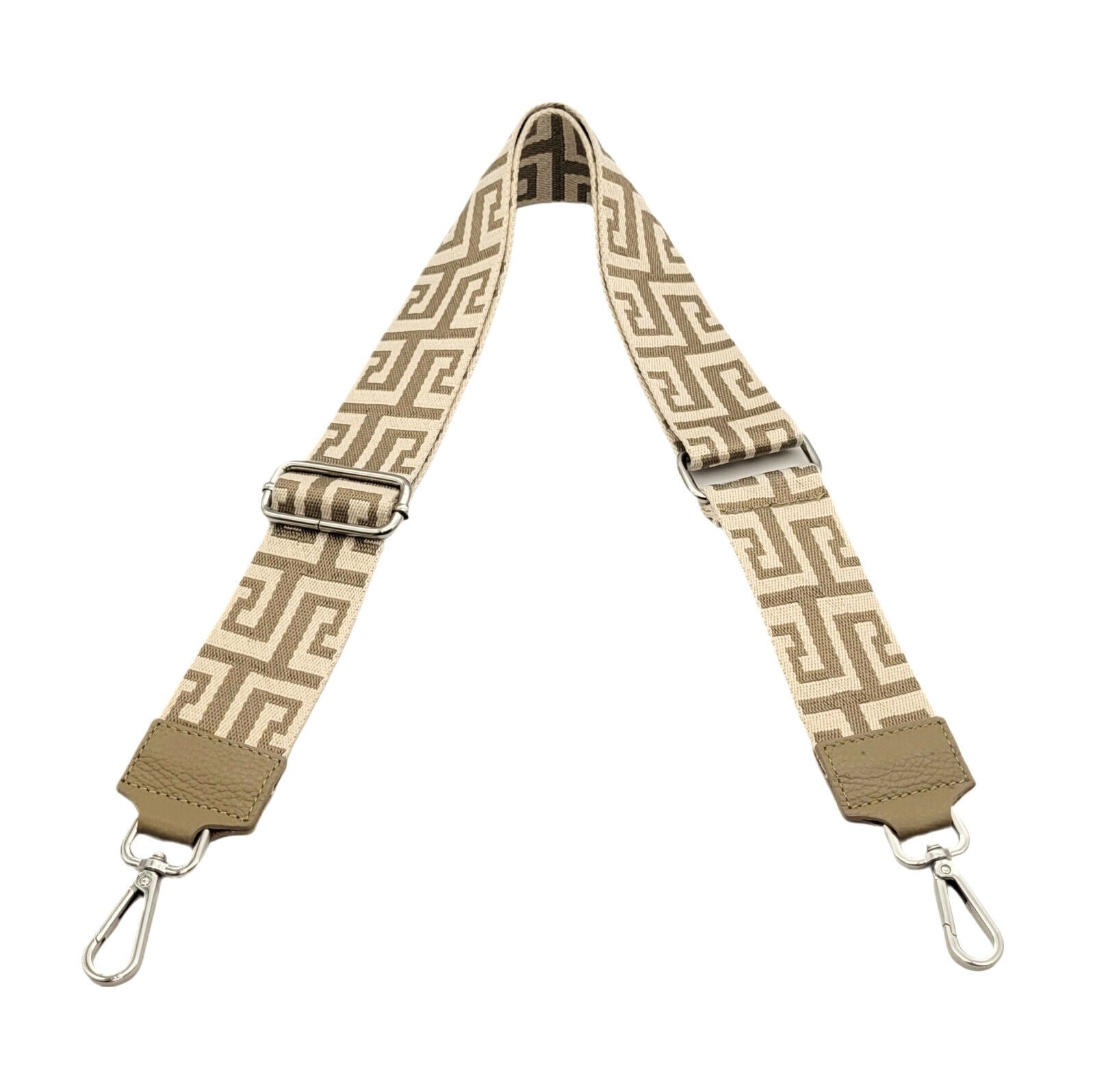 Ersatz Taschengurt Schultergurt Tragegurt Schulterriemen 5cm made in Italy beige silber