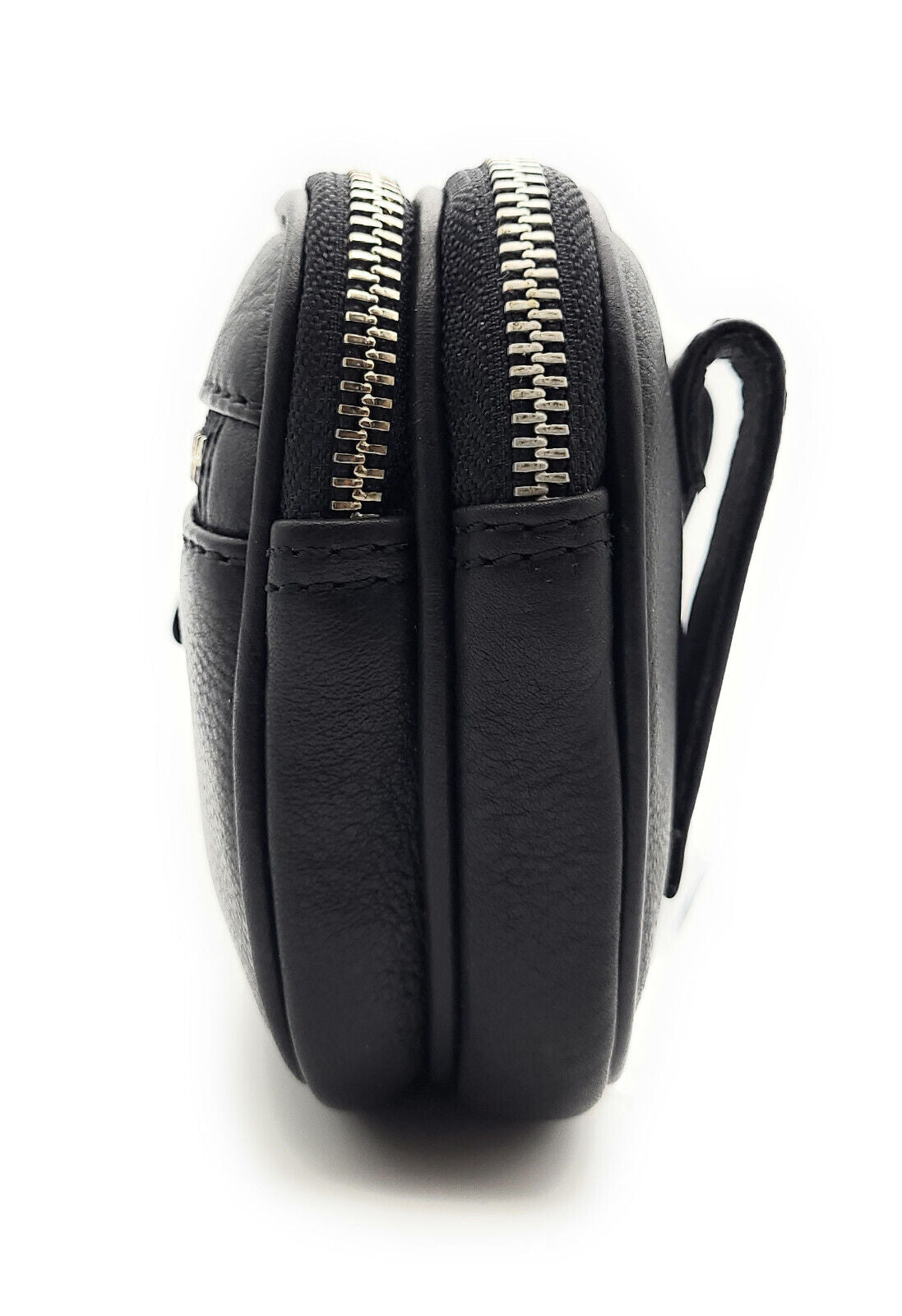 Gürteltasche Leder XXL mit 2 Hauptfächern | Bauchtasche Nappaleder Schwarz | Hüfttasche Echtleder 21cm