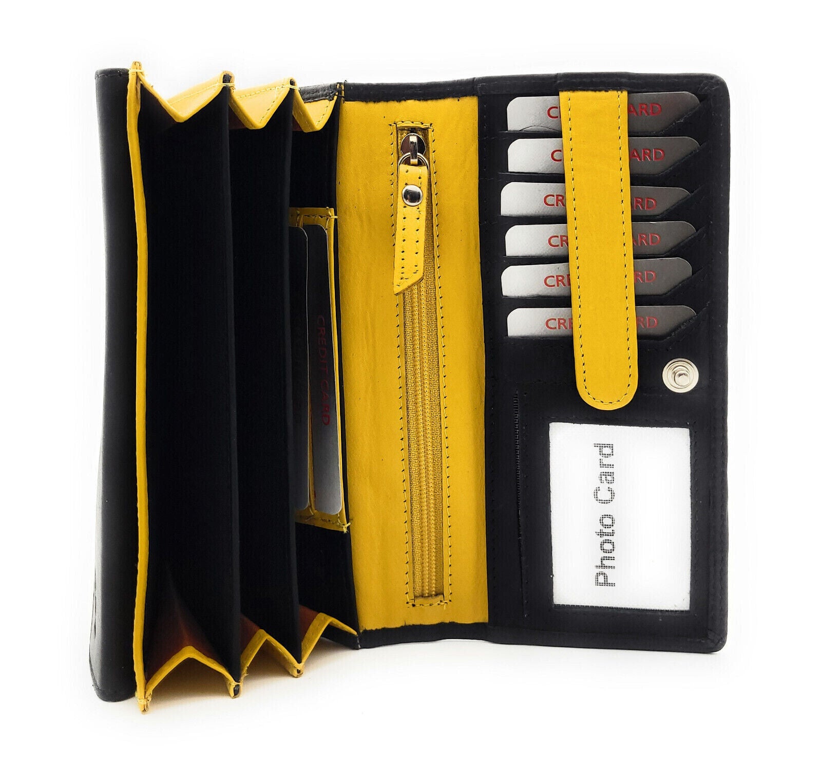 Jockey Club echt Leder Damen Geldbörse Portemonnaie mit RFID Schutz Flower gelb