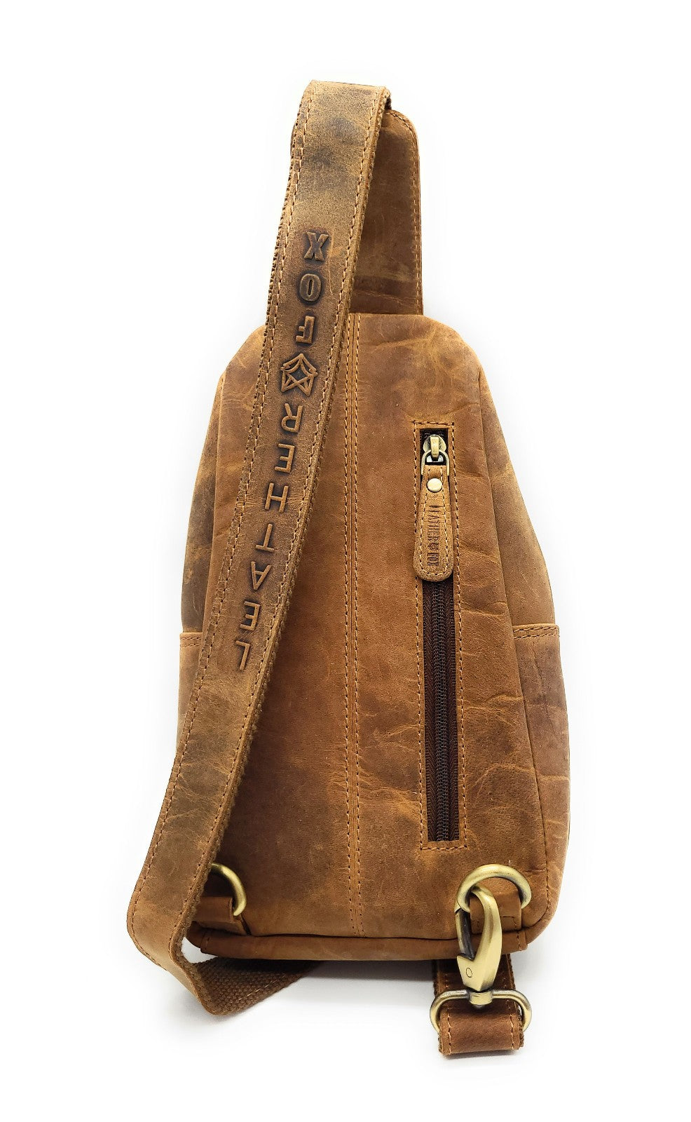 Leatherfox Slingbag aus Hunterleder – Echtleder Umhängetasche | Rechts & Links tragbar | 30x15x8 cm