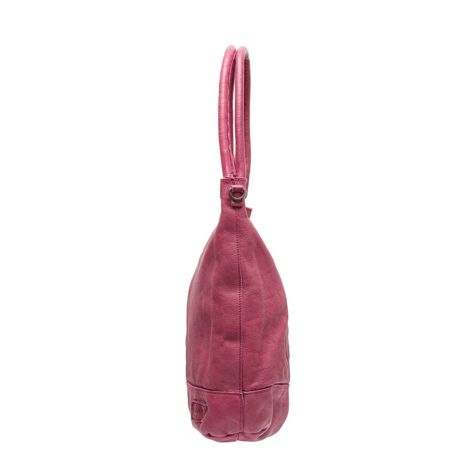 echt Leder Damen Shopper Handtasche Lederhenkel und abnehmbarer Schultergurt Amber fuchsia