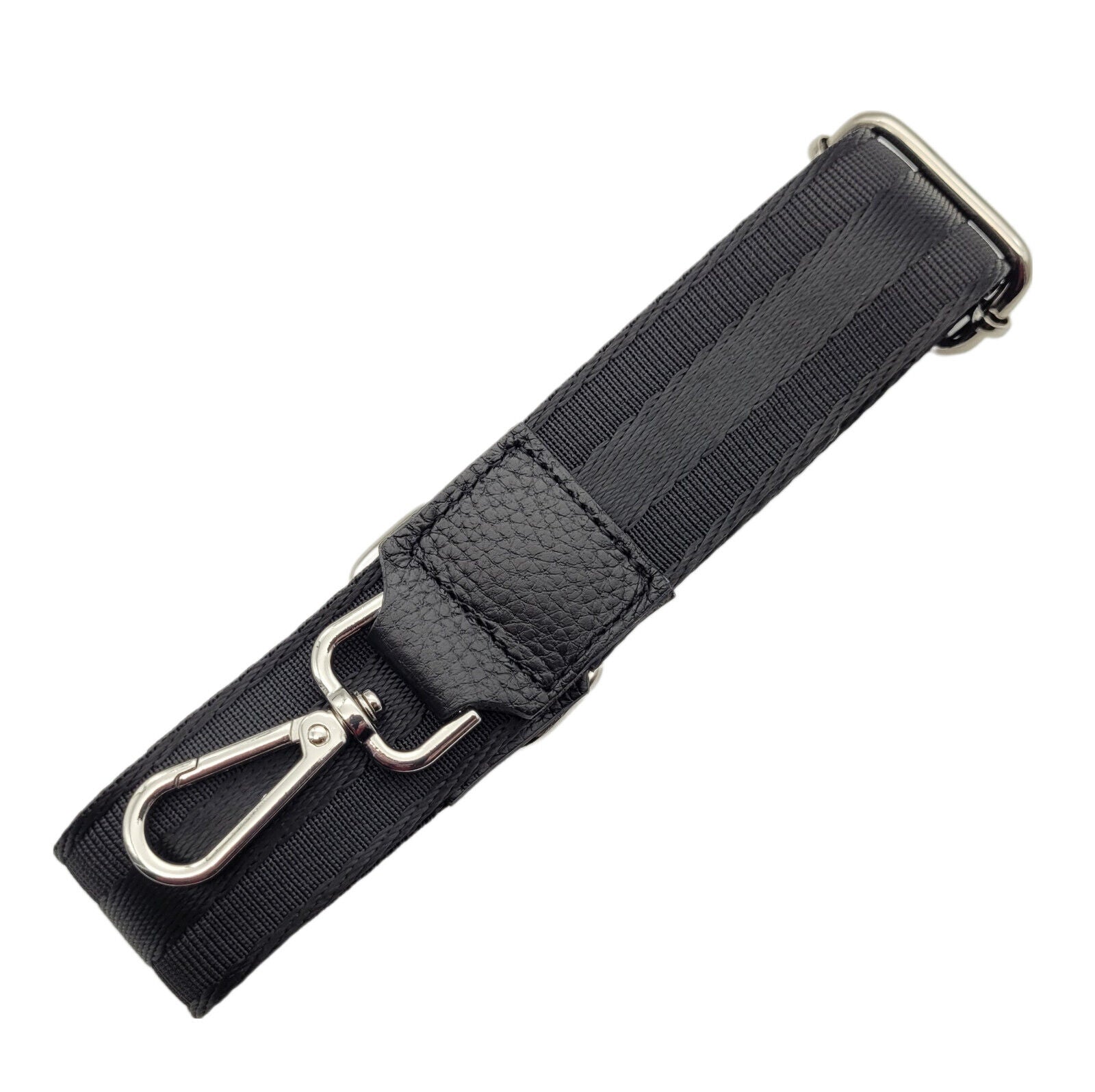 Ersatz Taschengurt Schultergurt Tragegurt Schulterriemen 4cm made in Italy schwarz silber