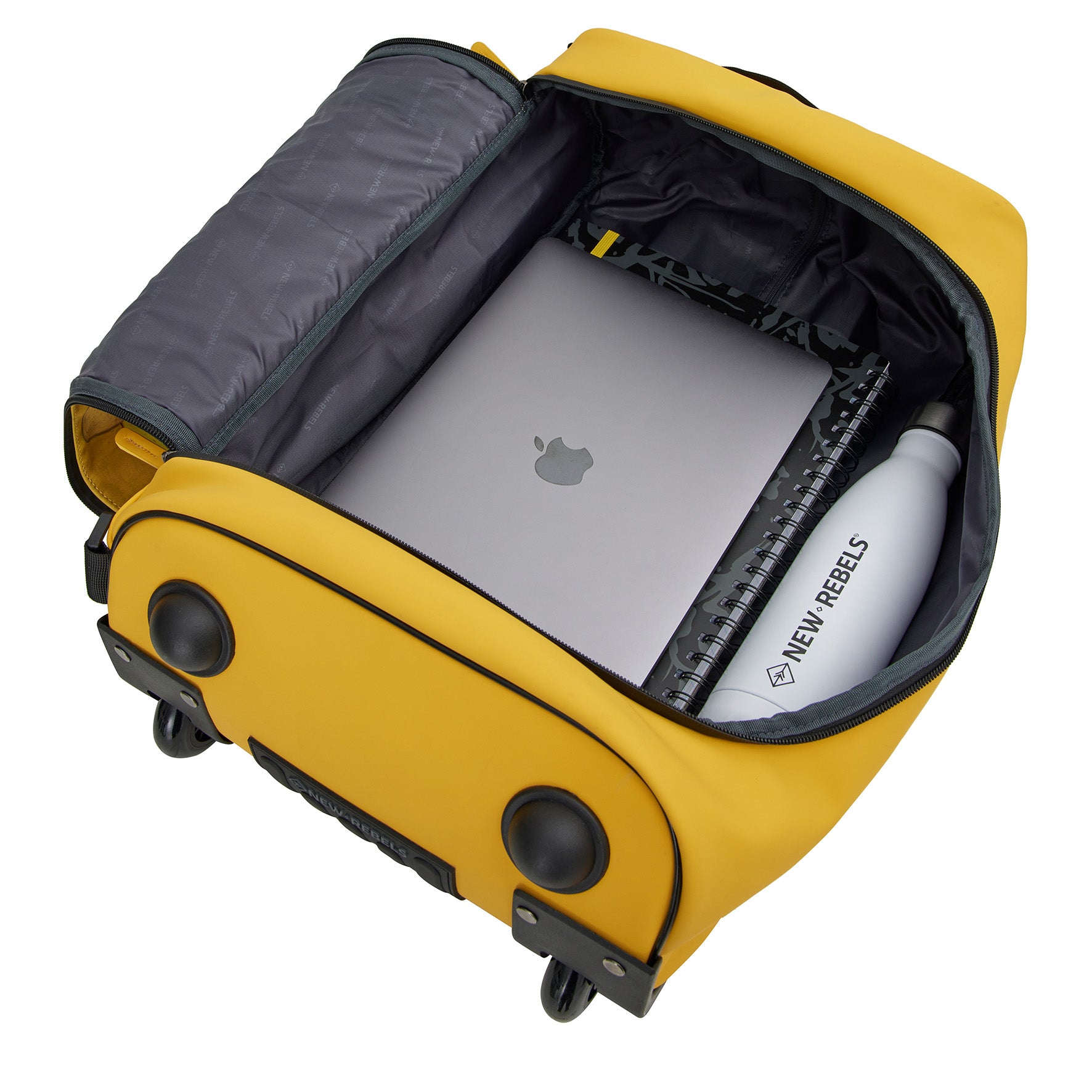 New Rebels OnBoard Trolley Laredo Wasserabweisend | Reisekoffer mit Rollen | Handgepäck 32x18x50cm | Van Gogh Sonnenblumen Gelb